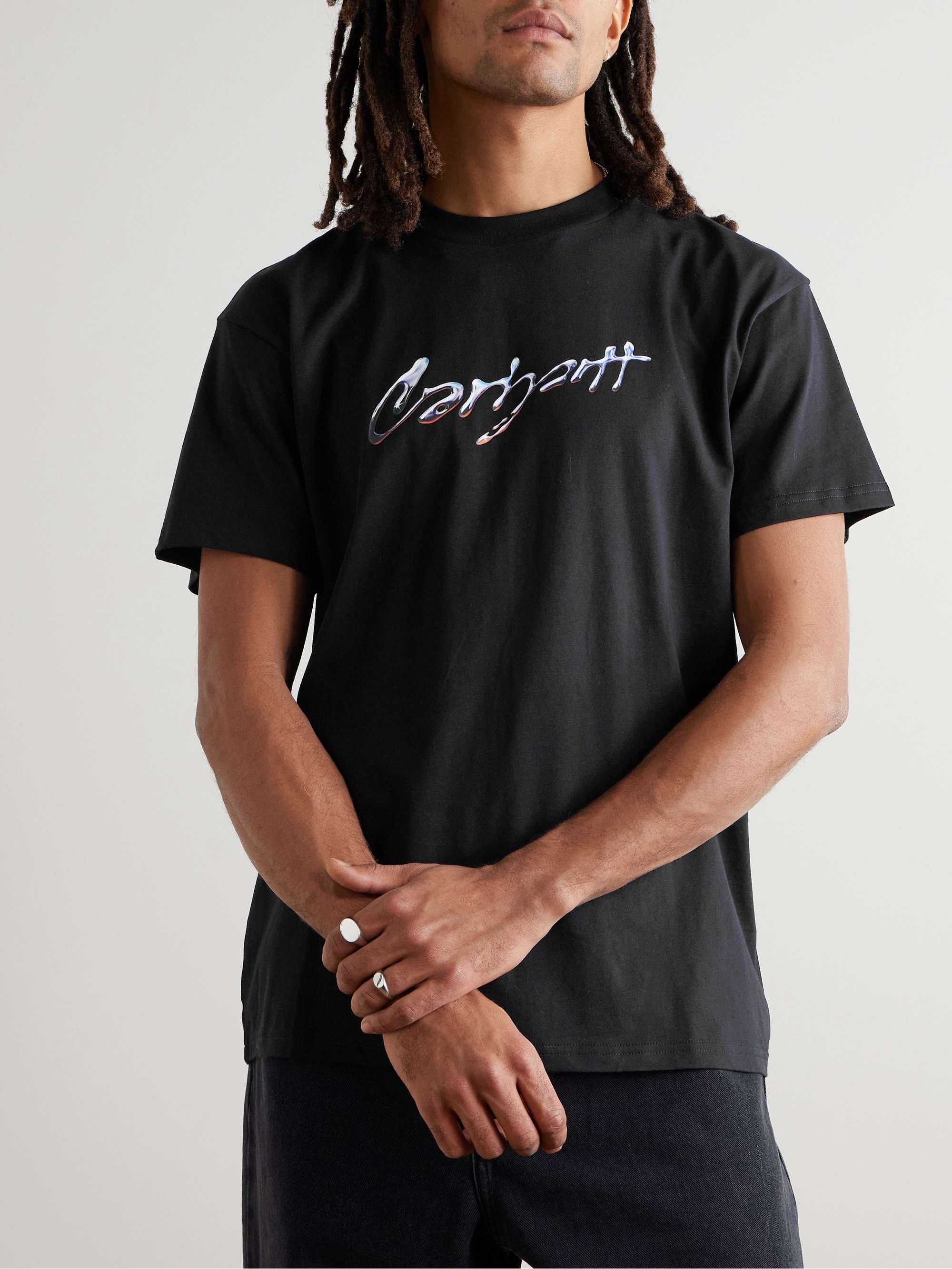 Drip Script Logo-Print Cotton-Jersey T-Shirt view