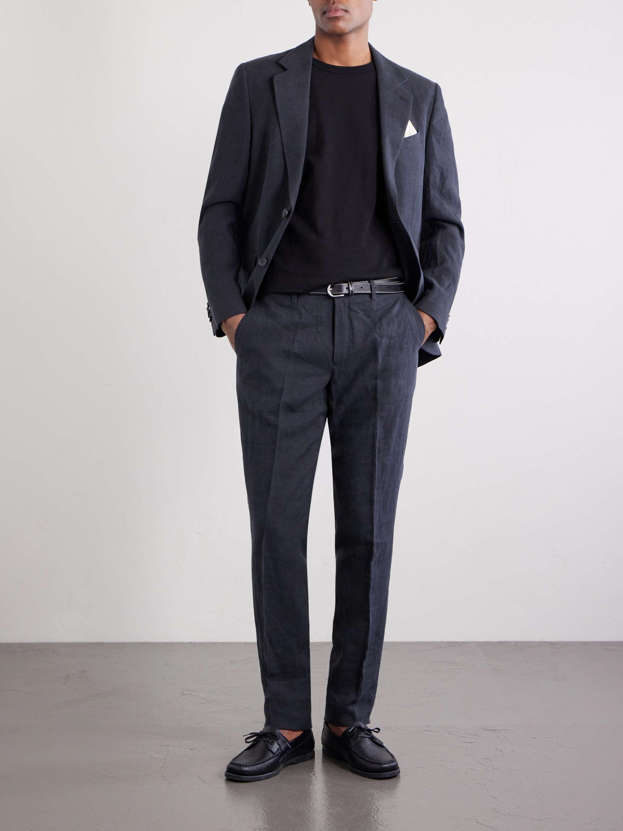 Phillip Slim-Fit Straight-Leg Linen Suit Trousers view