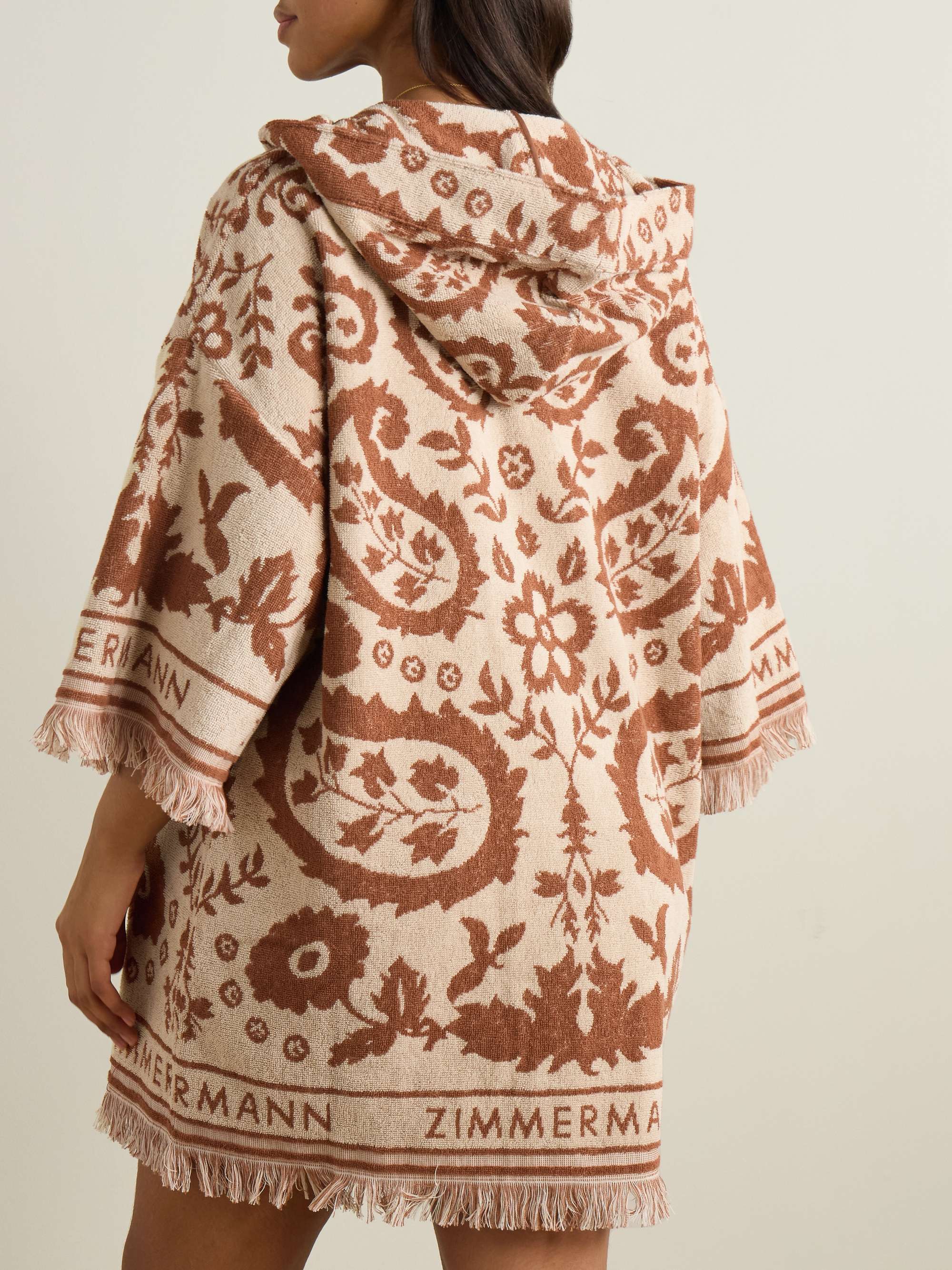 Wylie hooded frayed cotton-terry jacquard mini dress view