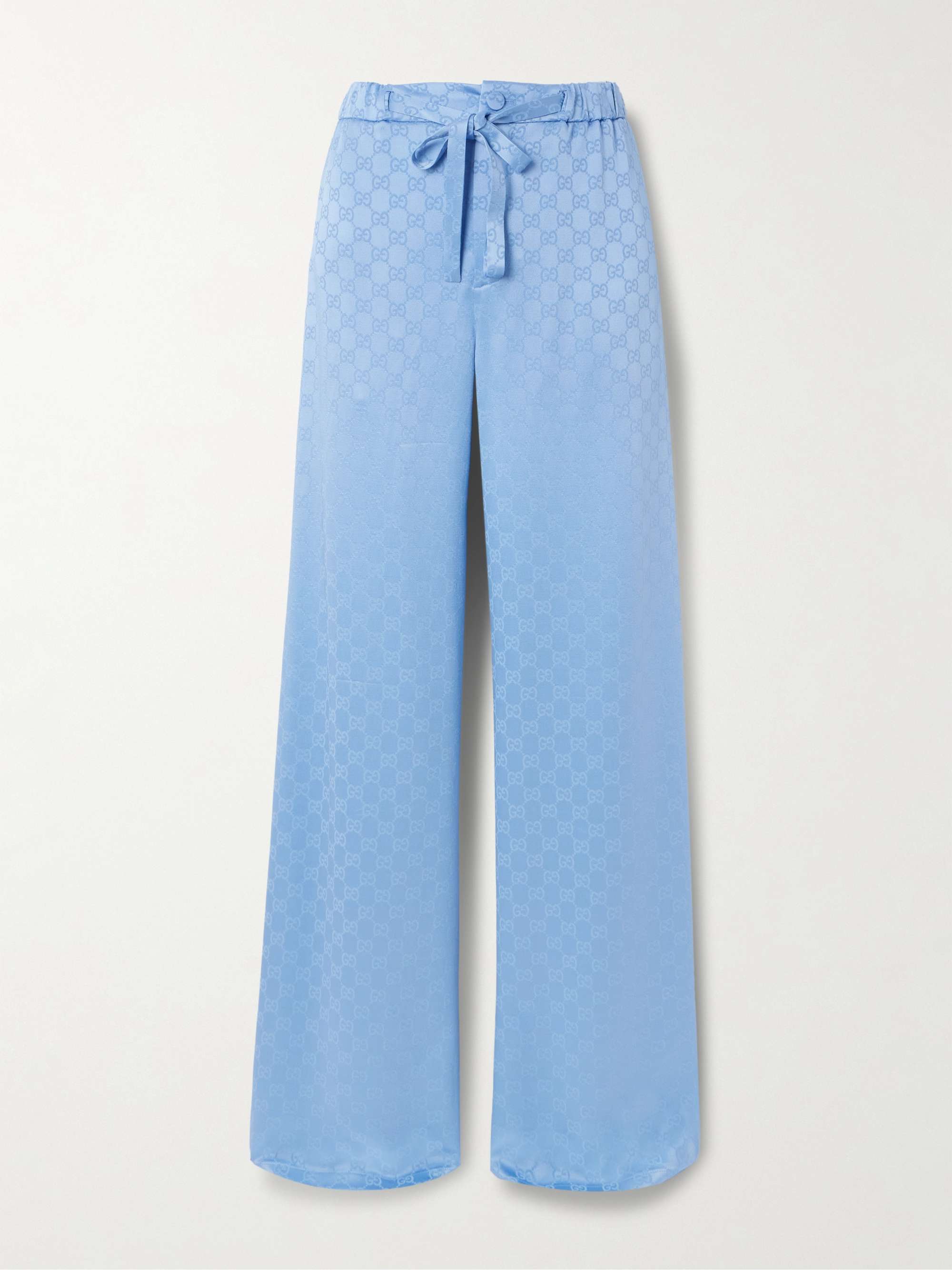 Hammered satin-jacquard wide-leg pants view
