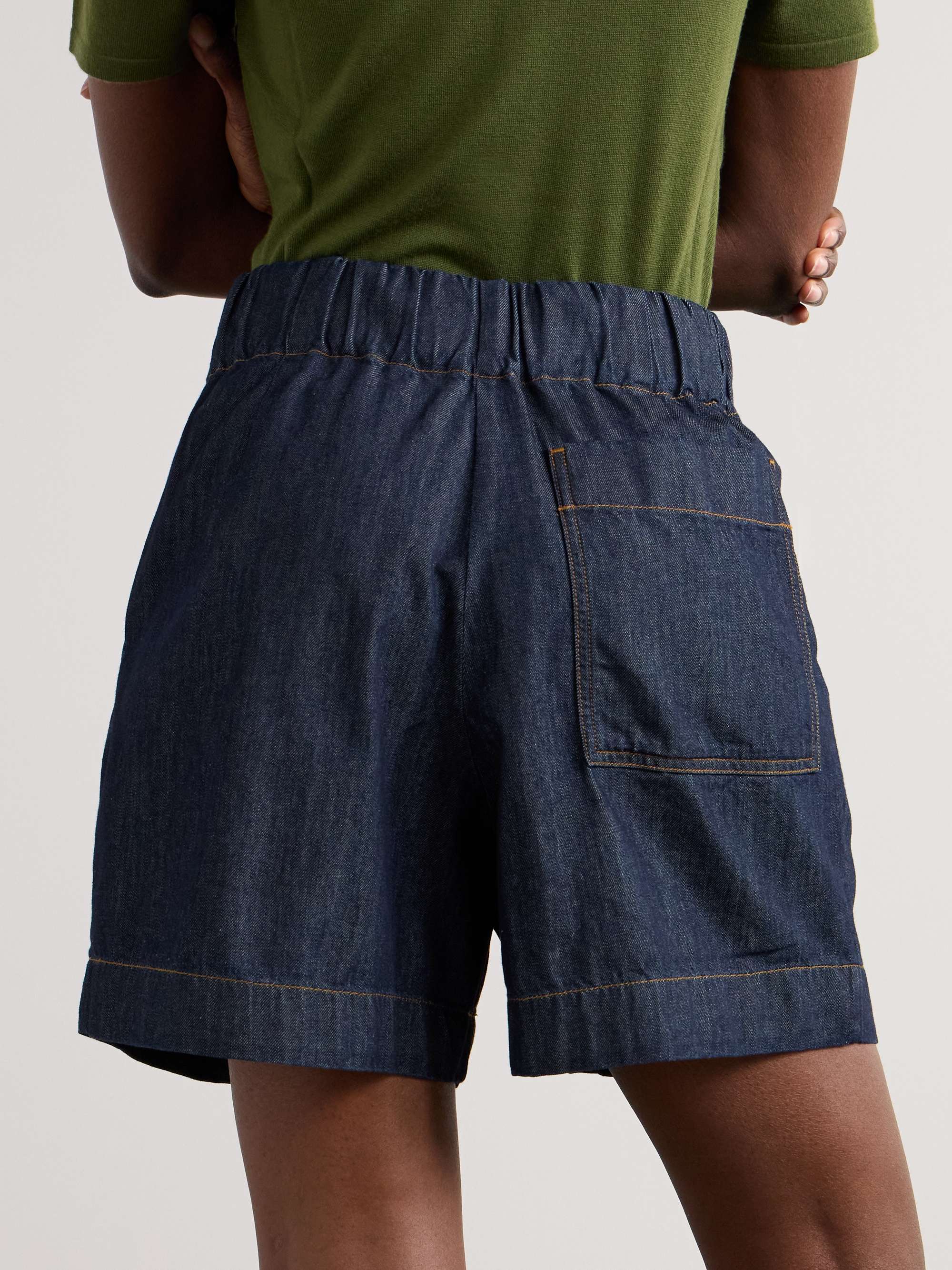 Pila pleated denim shorts view