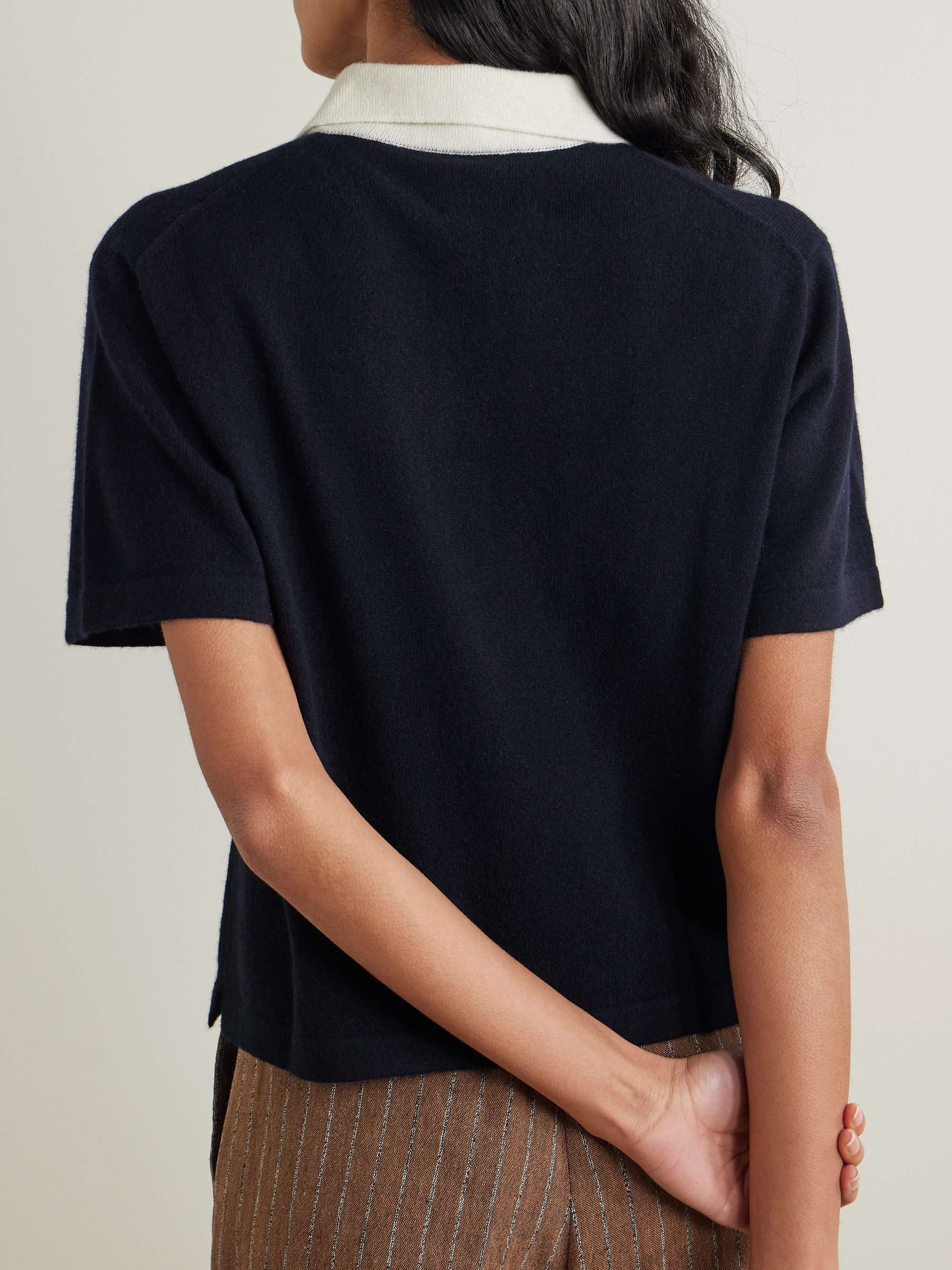Two-tone cashmere polo shirt view