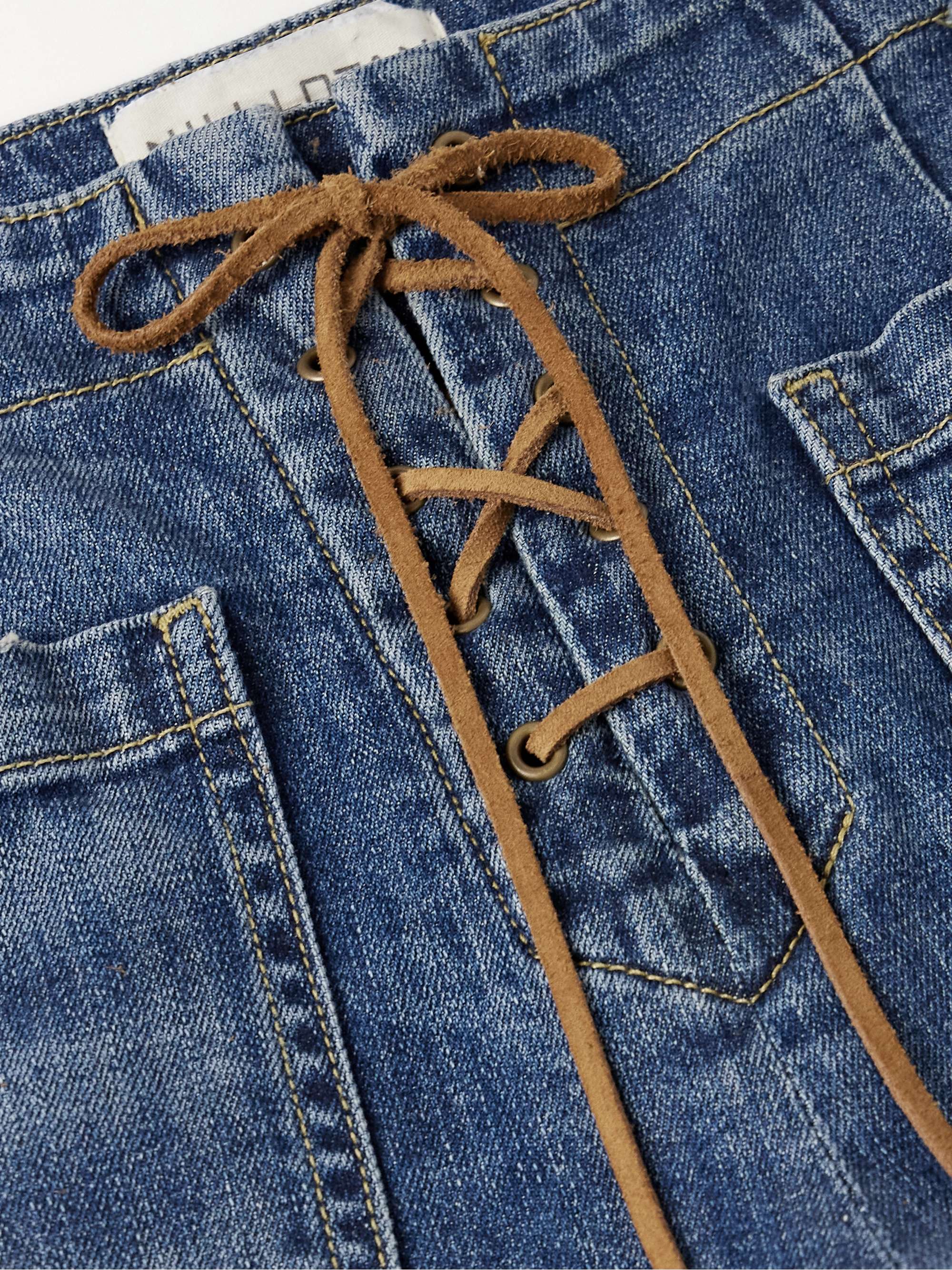 Florence lace-up distressed high-rise flared jeans view