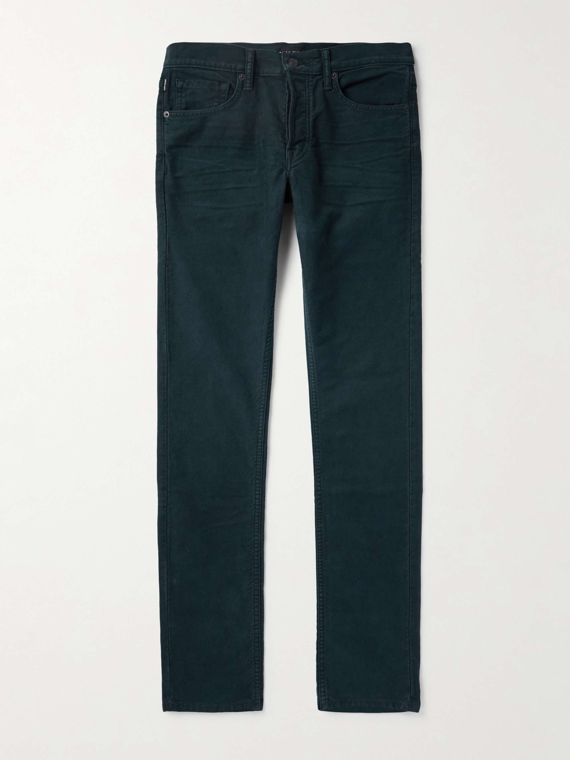 Slim-Fit Cotton-Blend Moleskin Trousers view
