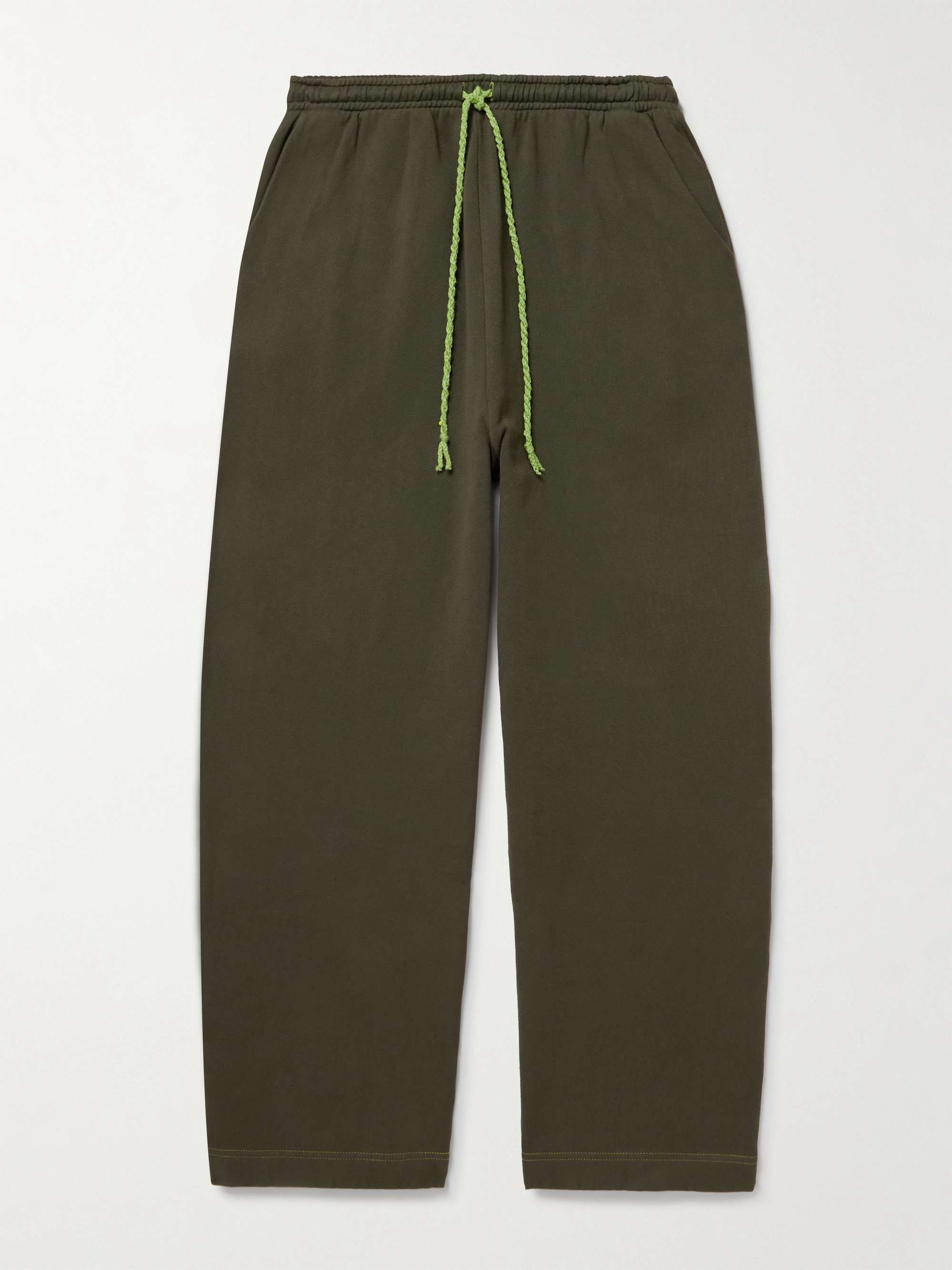 Wide-Leg Cotton and Cashmere-Blend Jersey Sweatpants view
