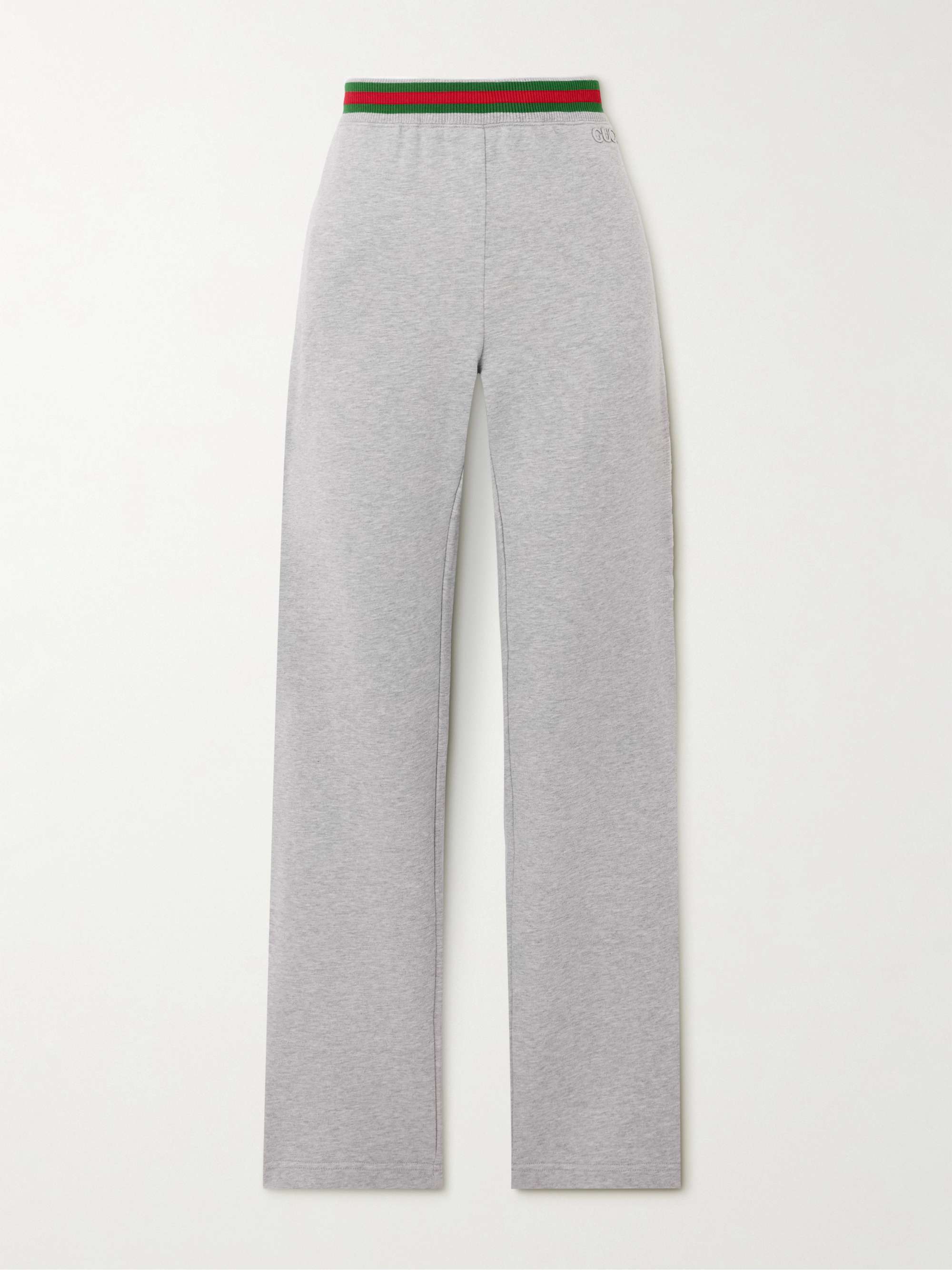 Appliquéd striped cotton-jersey track pants view