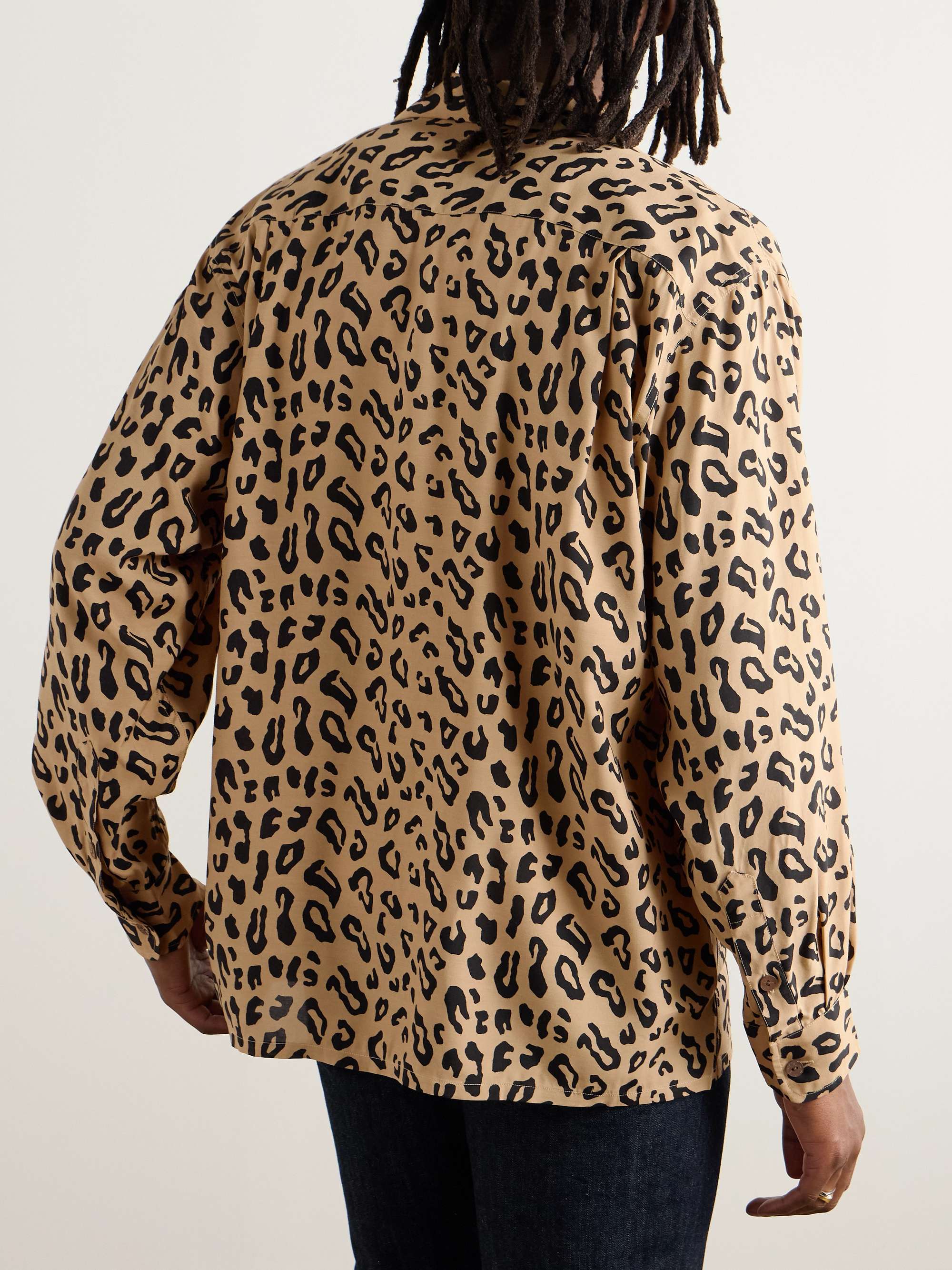 Convertible-Collar Leopard-Print Woven Shirt view