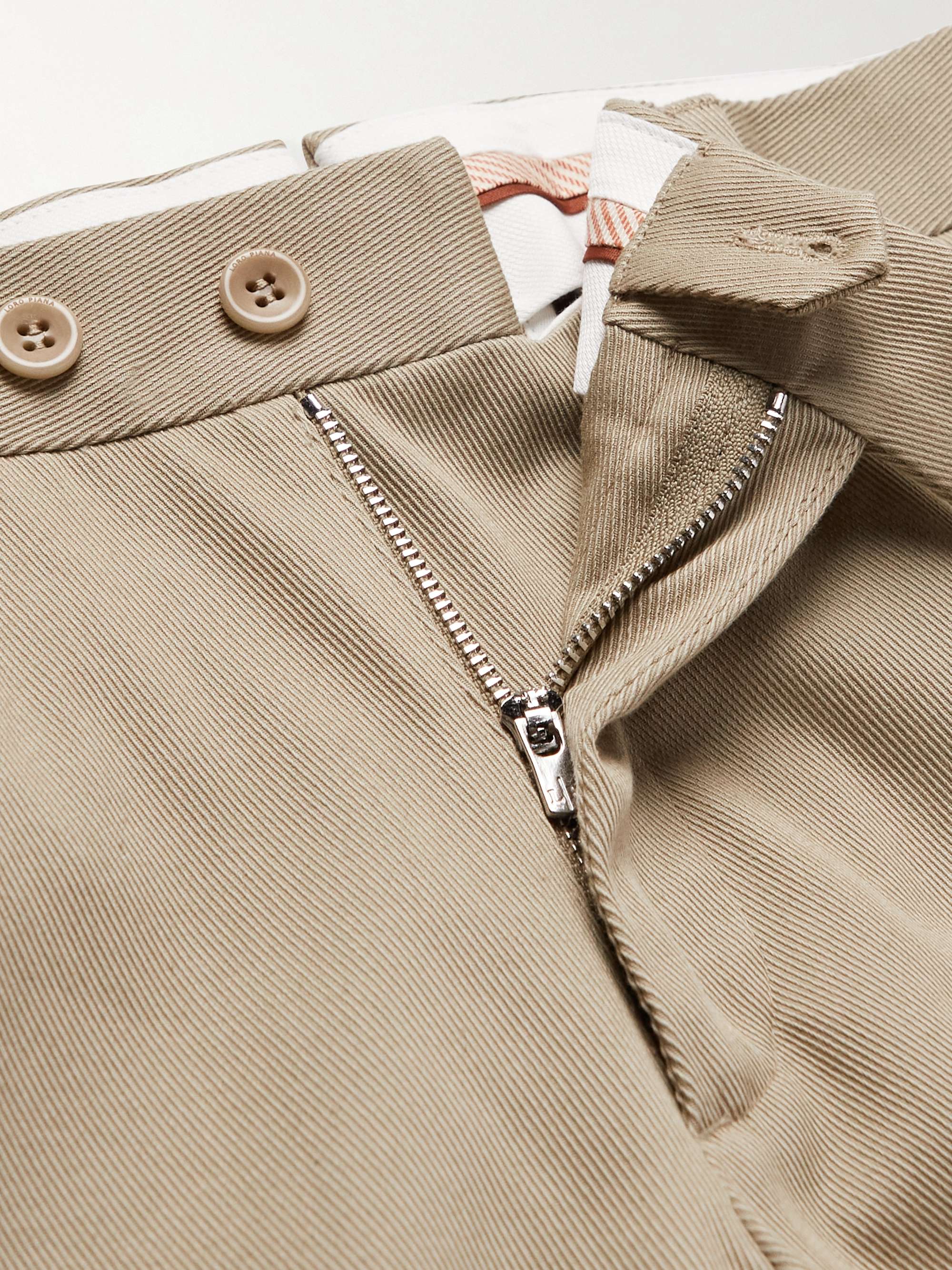 Slim-Fit Tapered Stretch-Cotton Twill Trousers view