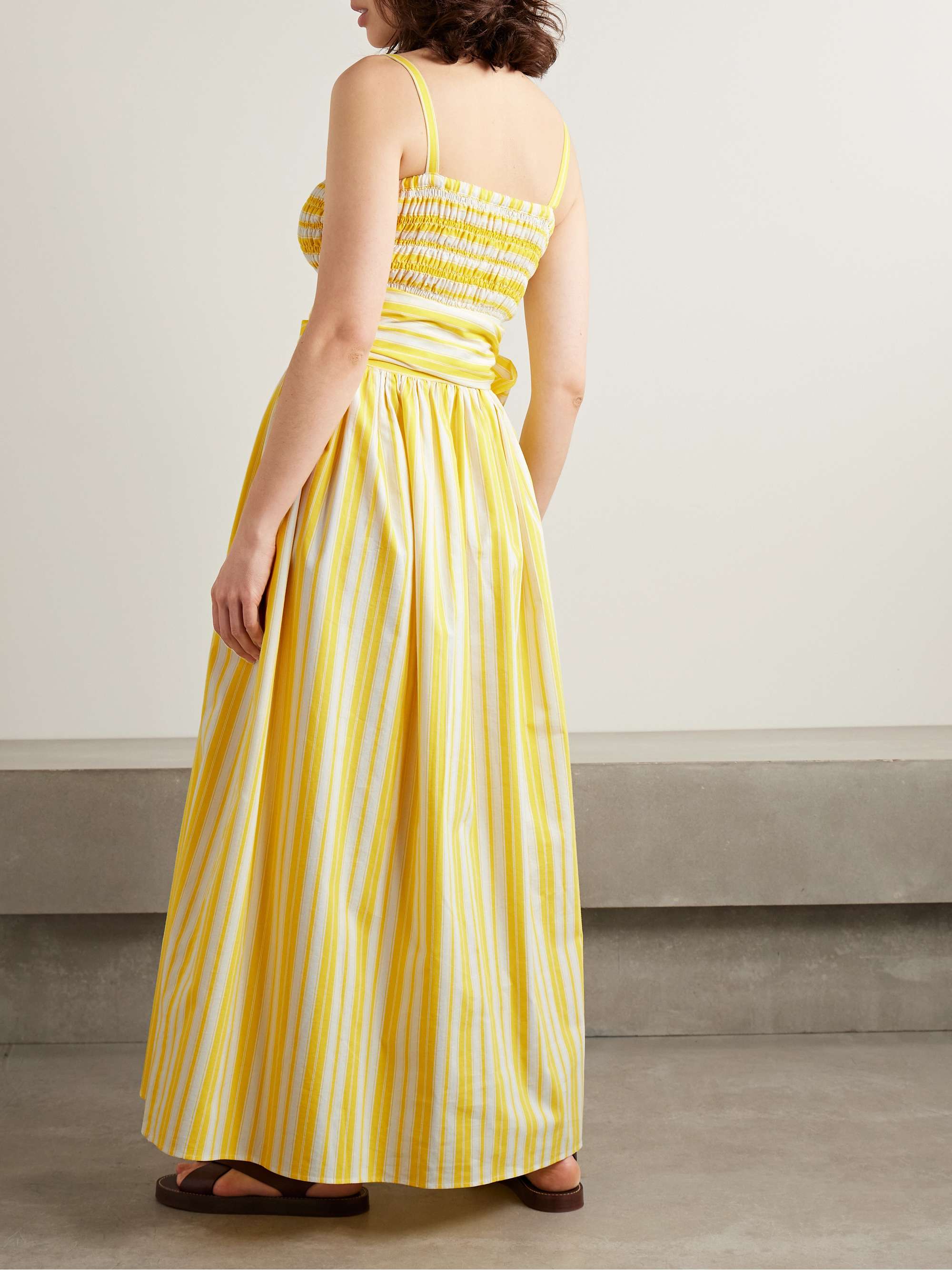 Anghiari belted striped cotton-blend poplin midi dress view
