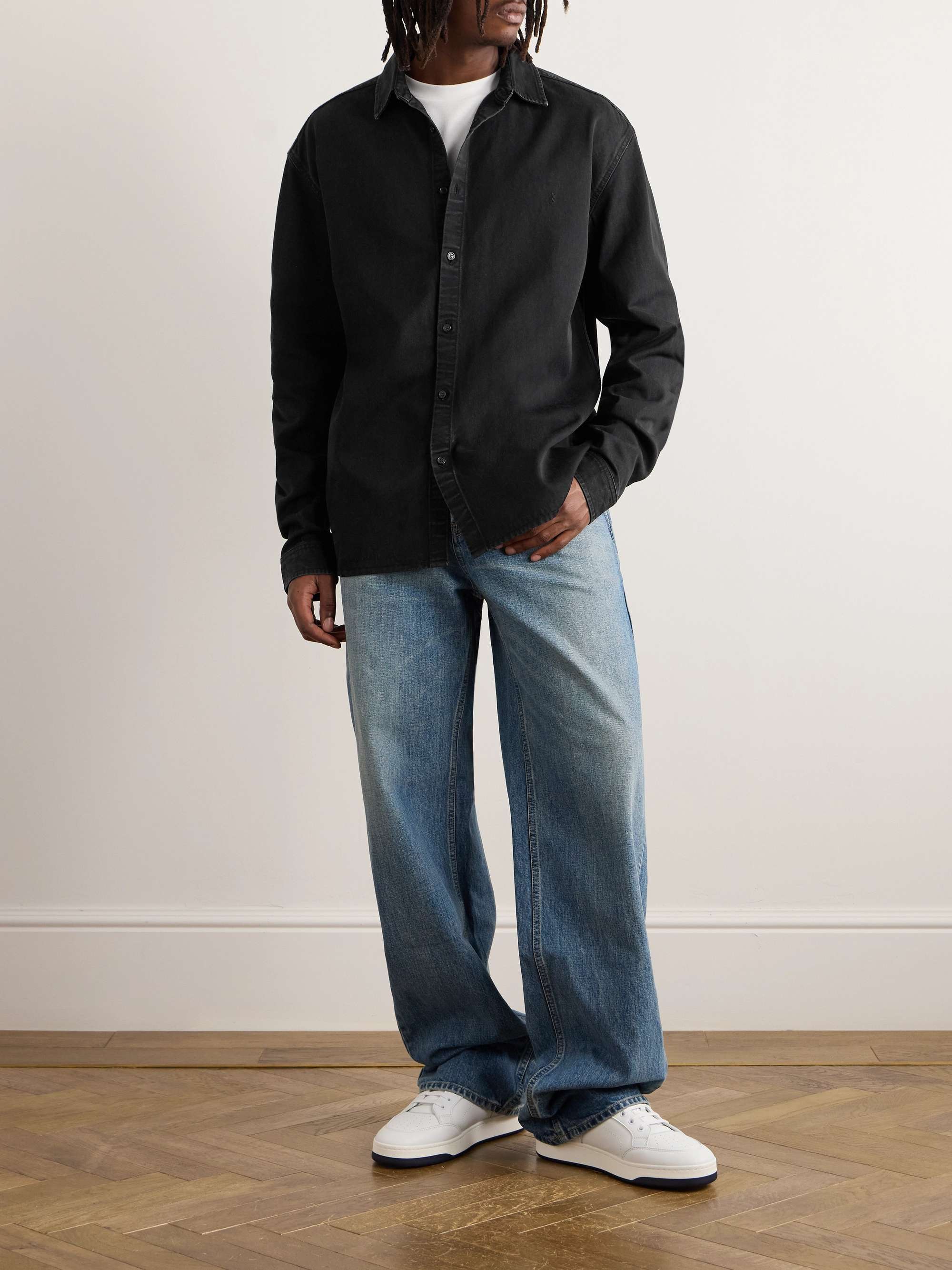 Cotton and Lyocell-Blend Denim Shirt view