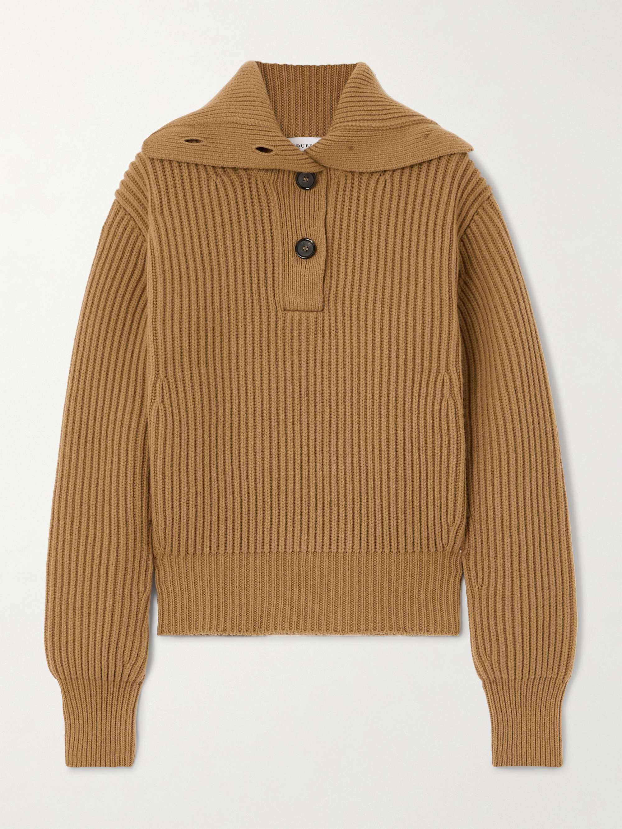 Ribbed wool and cashmere-blend sweater view