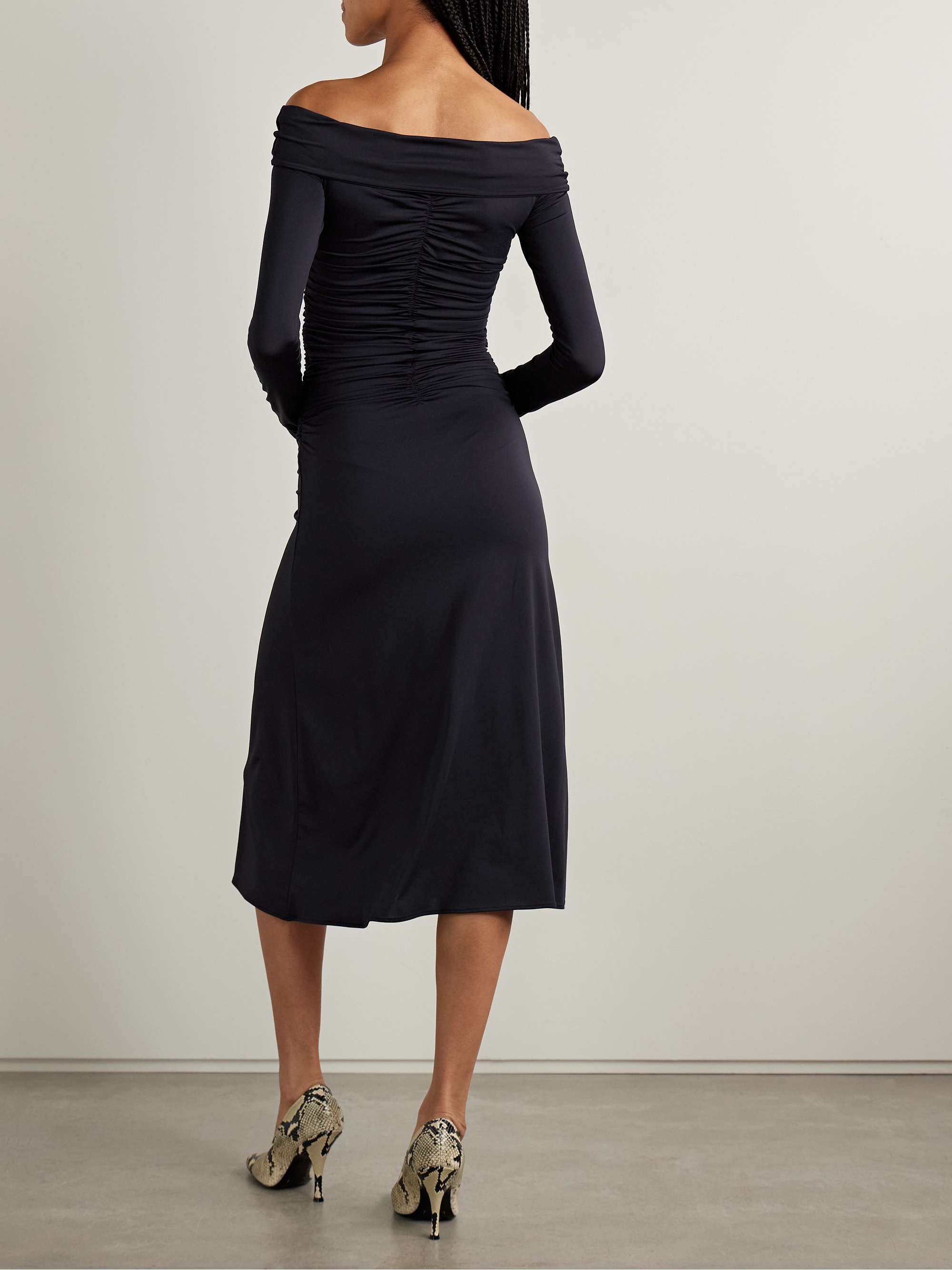 Callie ruched stretch-jersey midi dress view