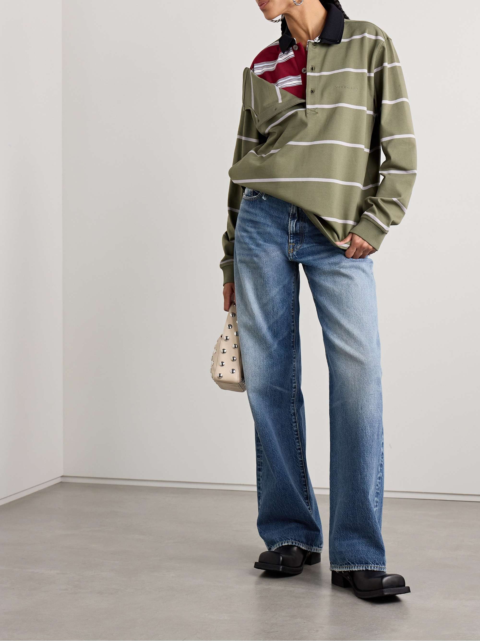 D'Arcy distressed mid-rise wide-leg jeans view