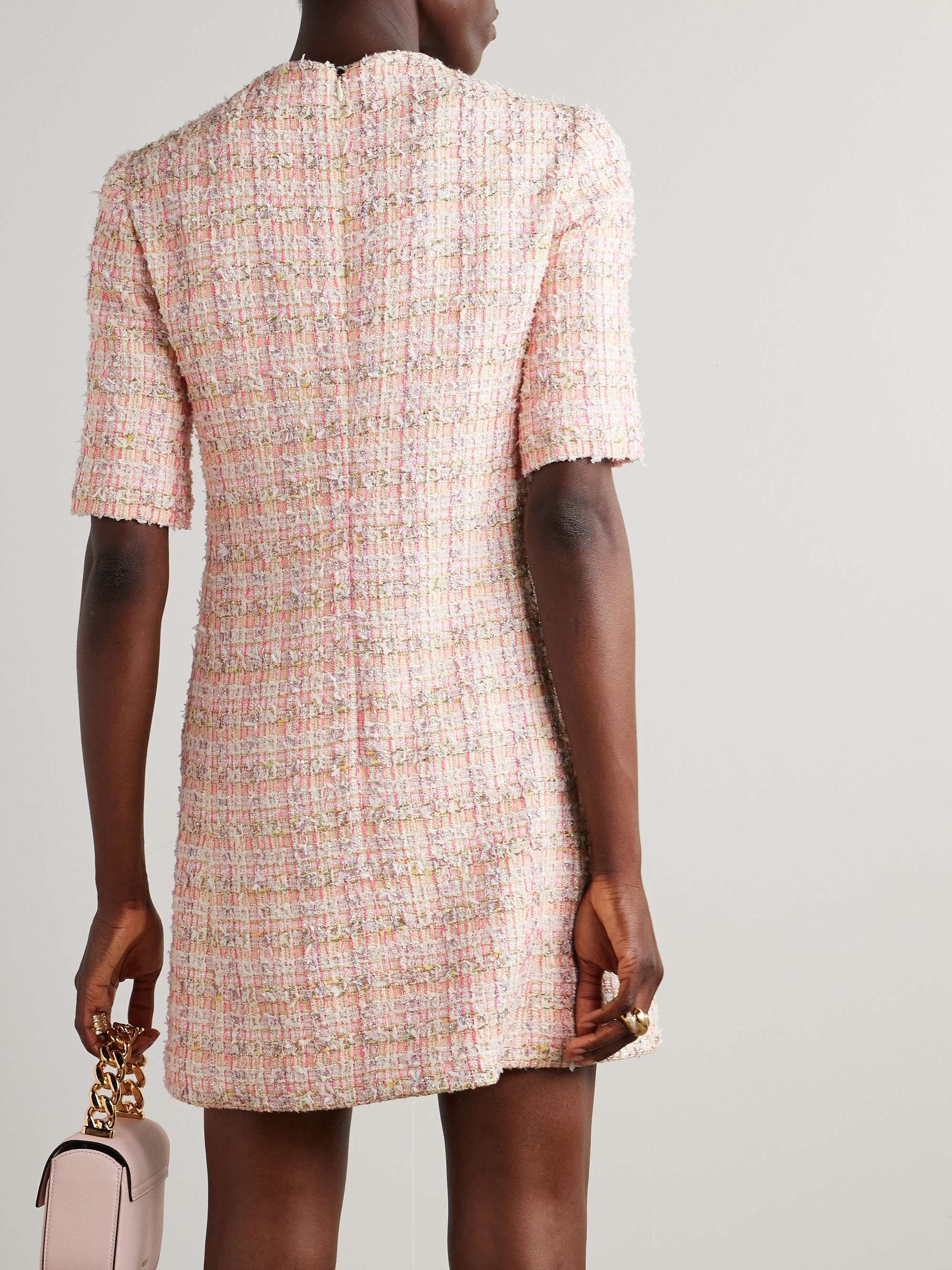 Metallic tweed mini dress view