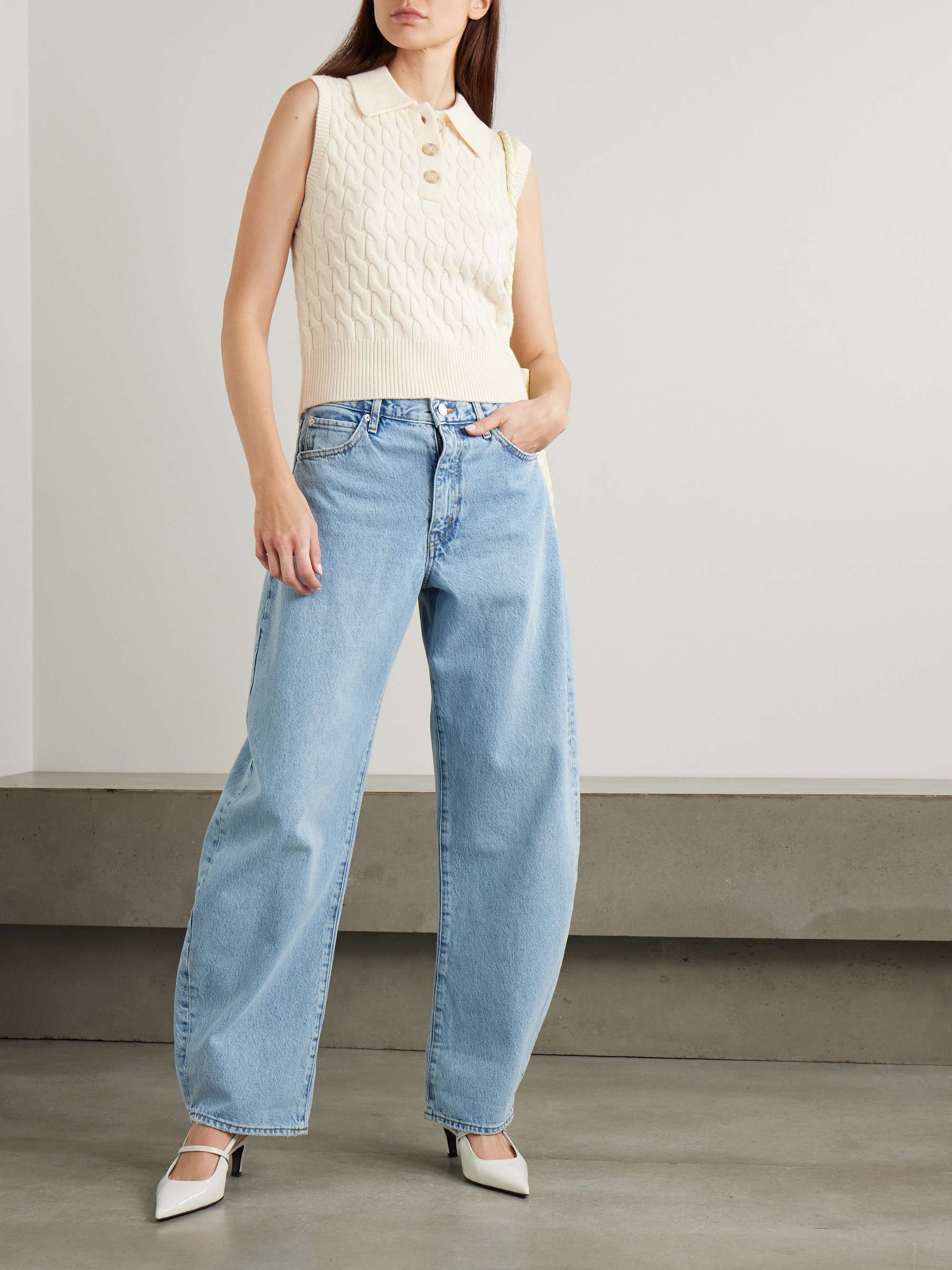Cable-knit wool vest view