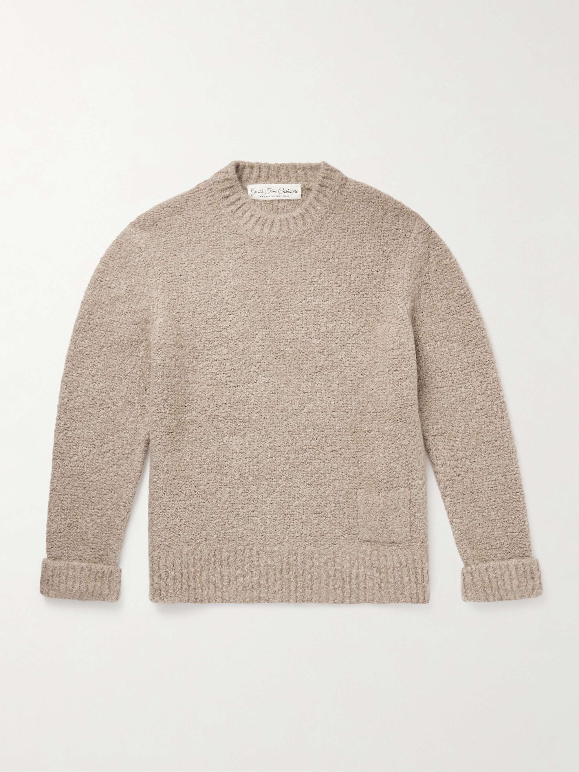 Cloud Embellished Cashmere-Blend Bouclé Sweater view