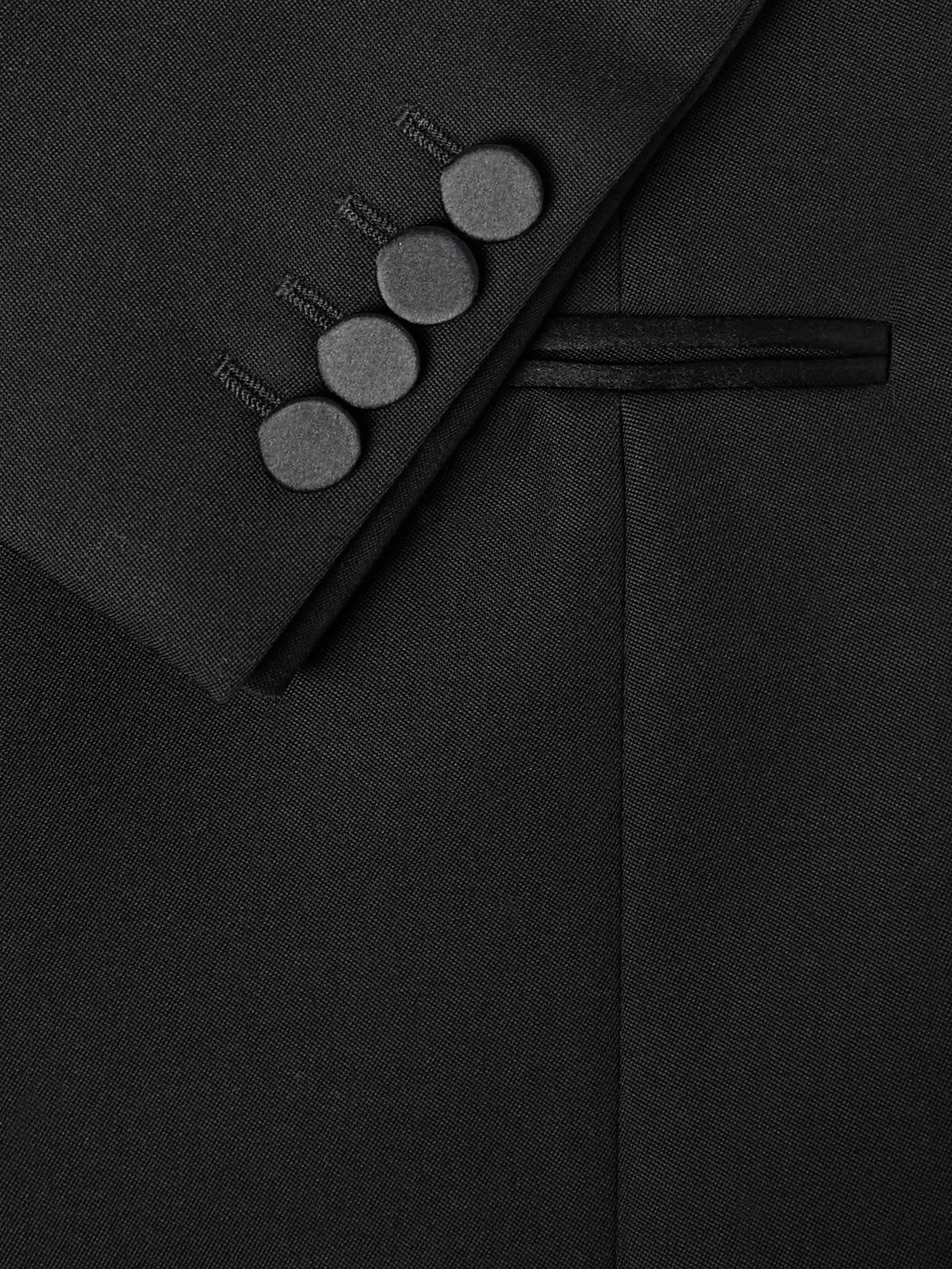 Slim-Fit Silk-Trimmed Grain de Poudre Wool Blazer view