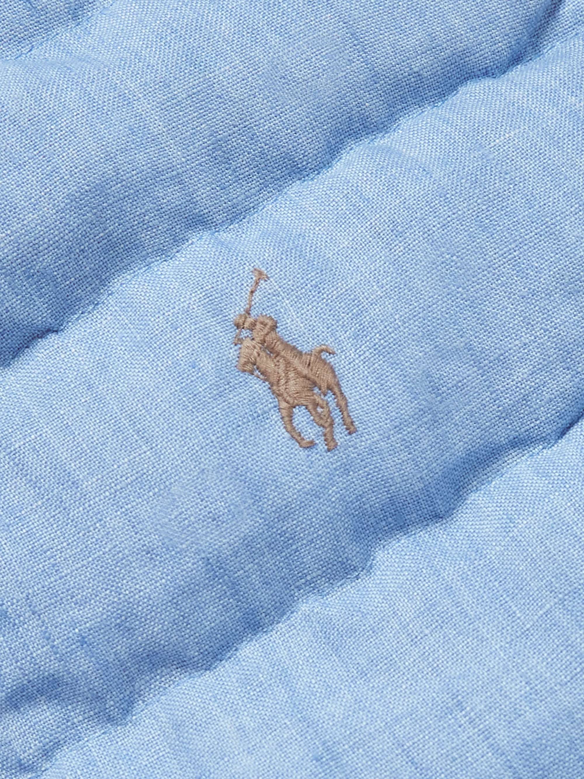 Terra Logo-Embroidered Padded Quilted Linen Gilet view