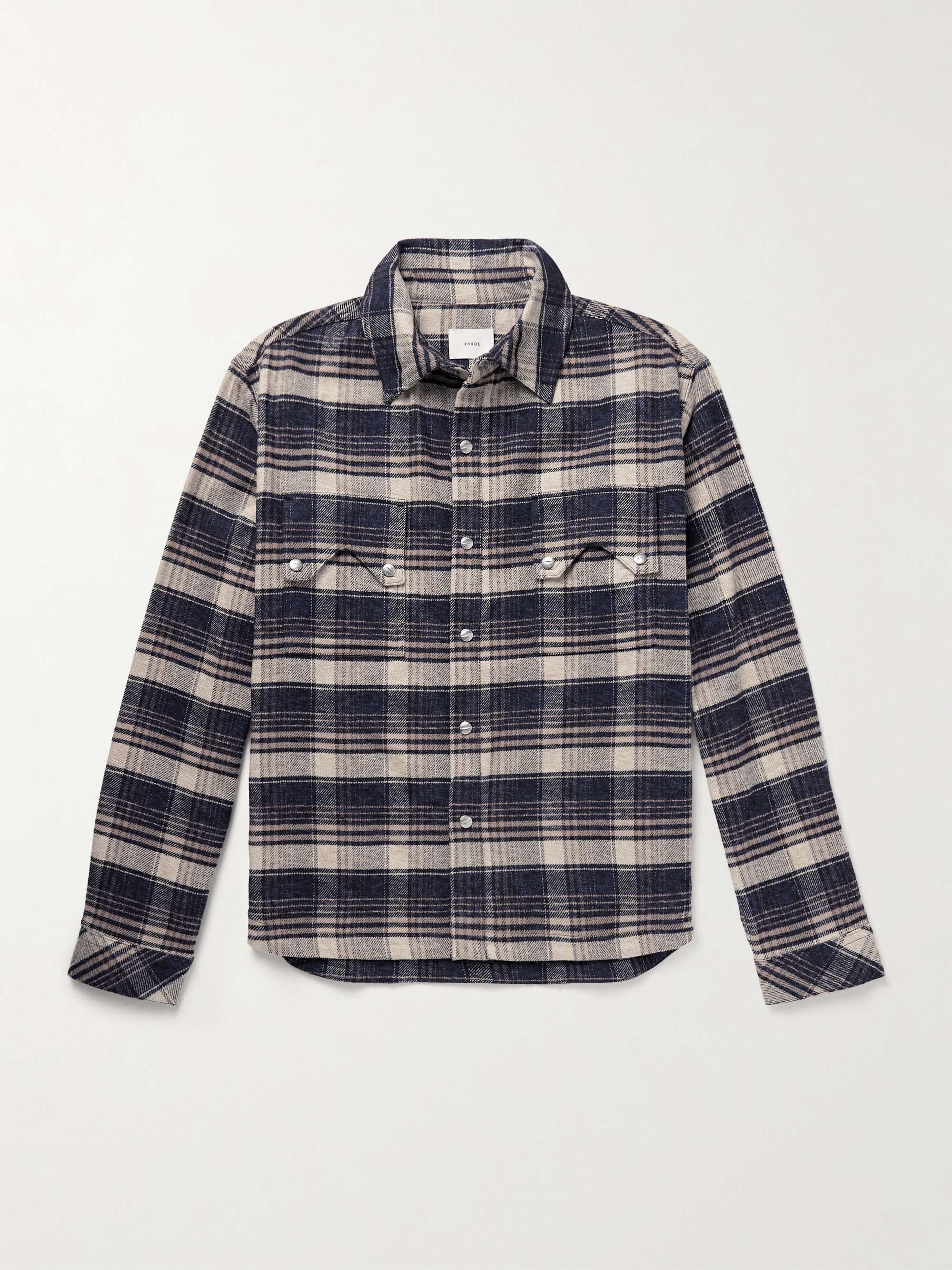 Checked Cotton-Flannel Overshirt view