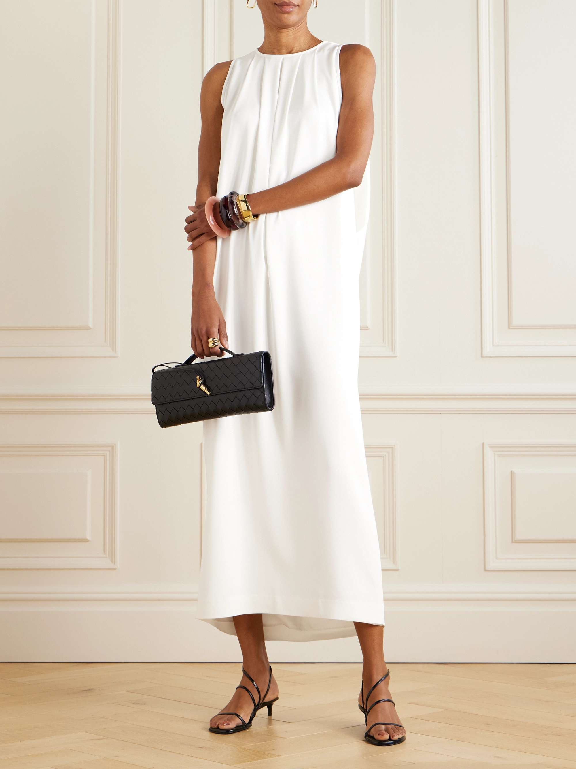 Atena draped cady maxi dress view