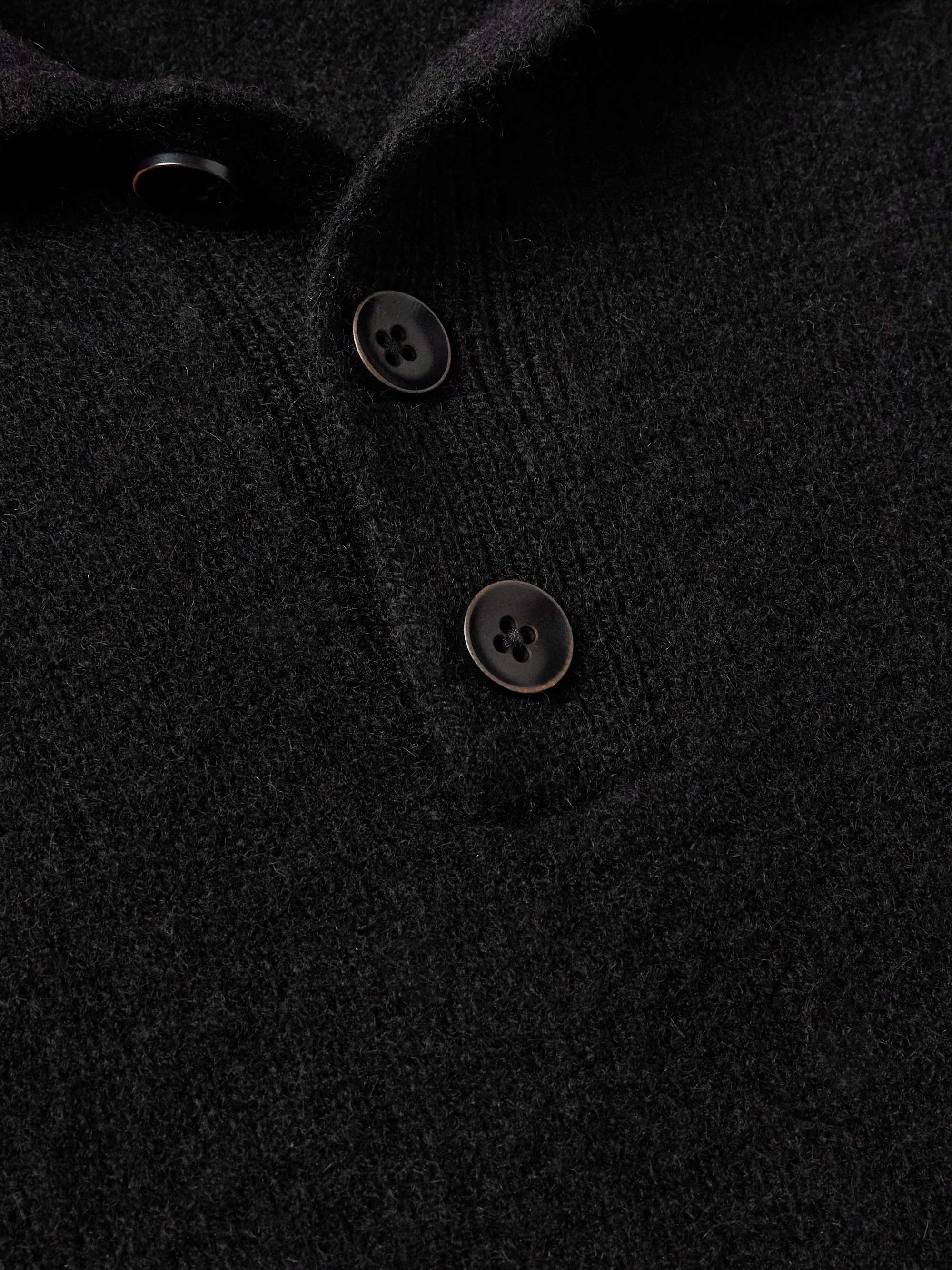 Brushed-Cashmere Polo Shirt view