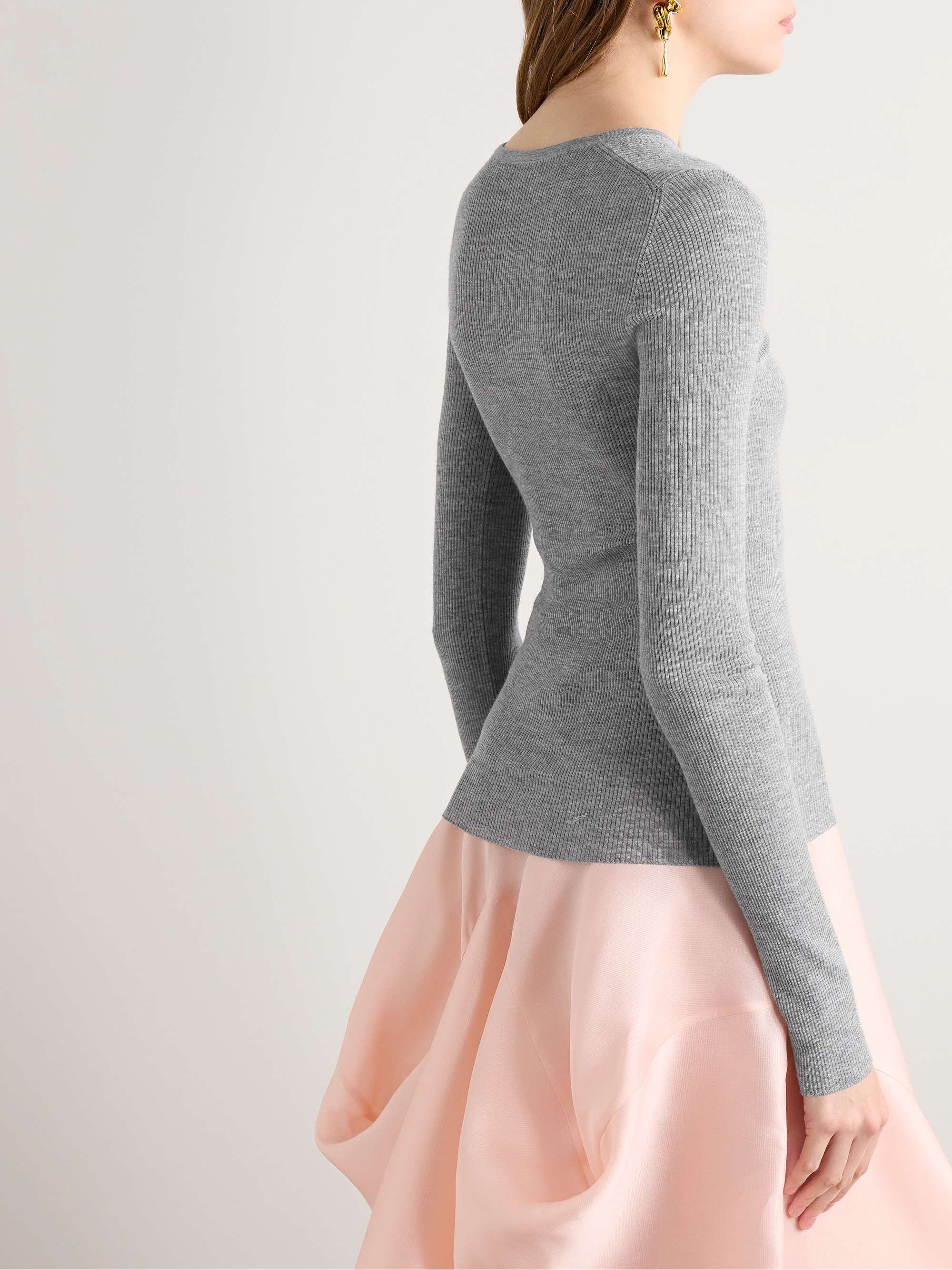 Tania ribbed wool-blend top view