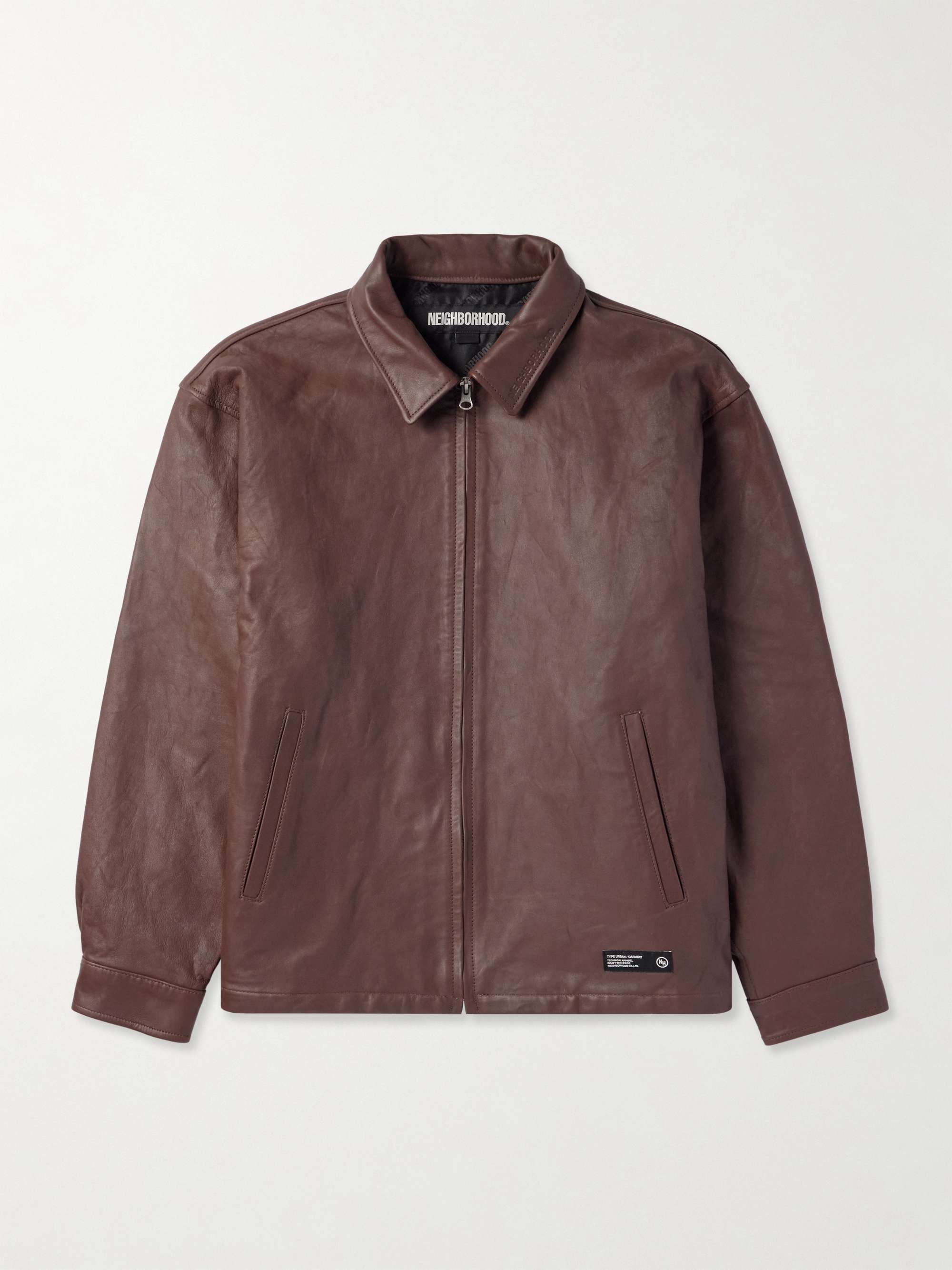 Logo-Appliquéd Leather Jacket view