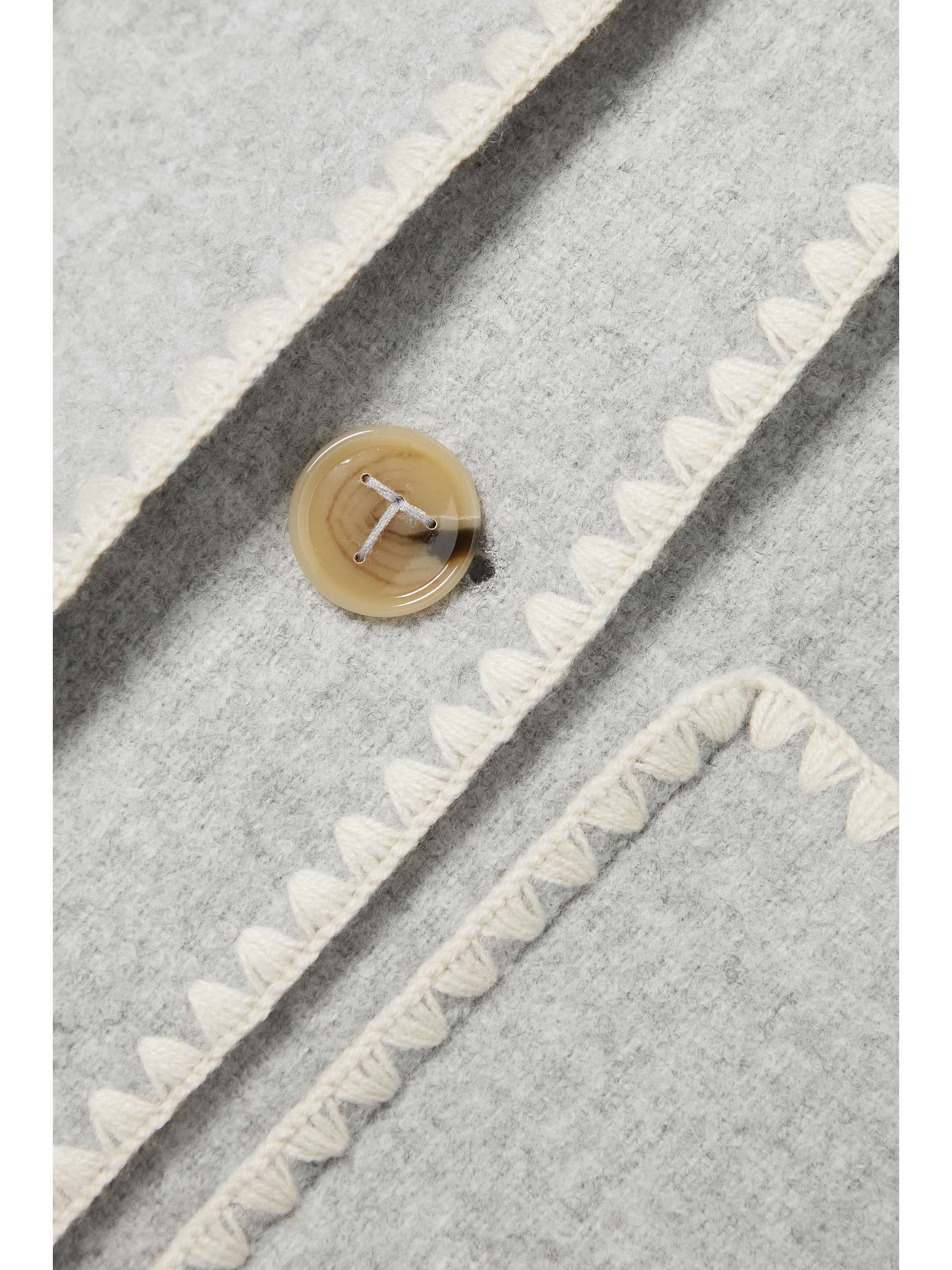 Draped fringed wool-blend jacket view