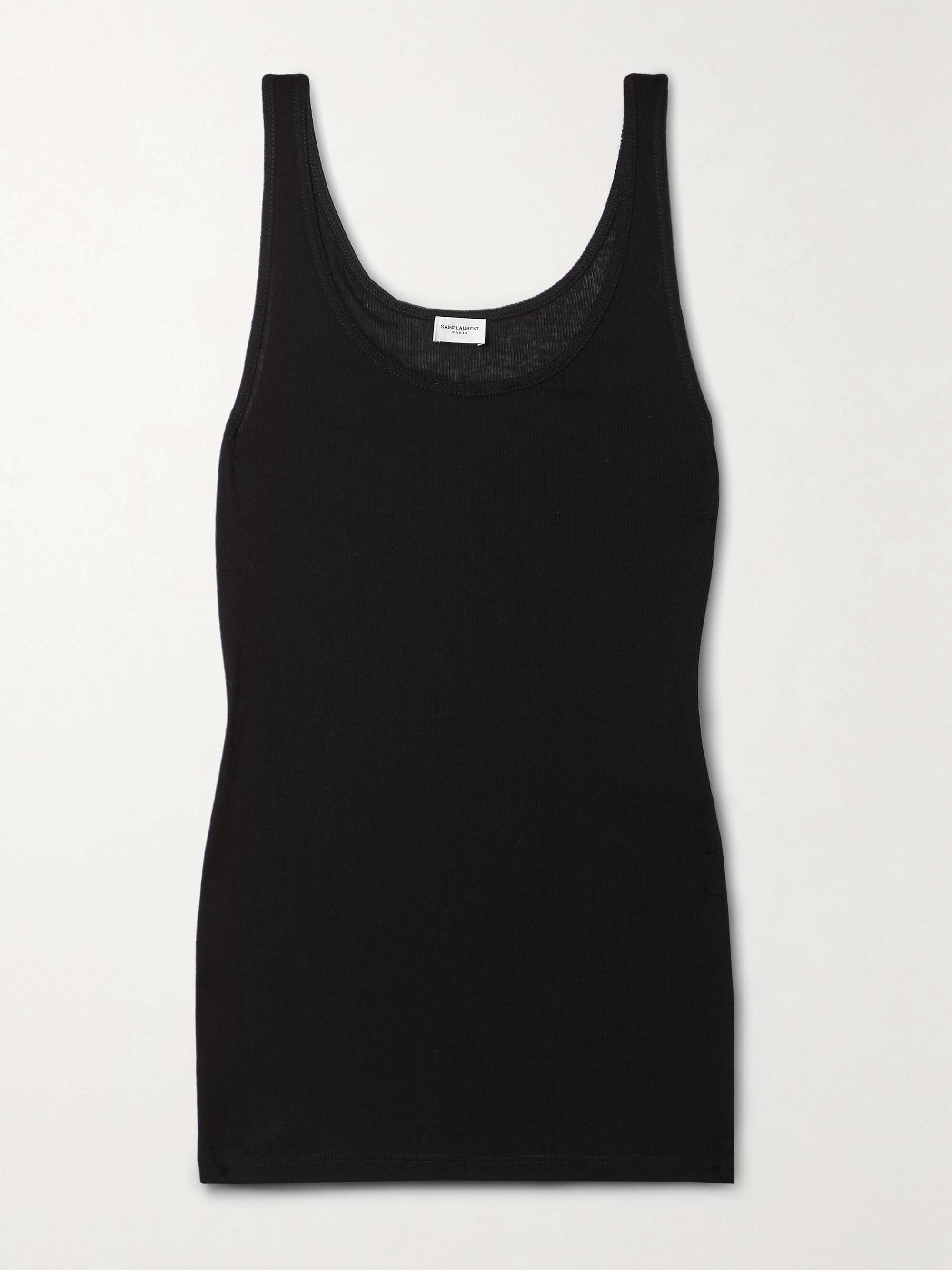 Ribbed modal and cotton-blend jersey tank view