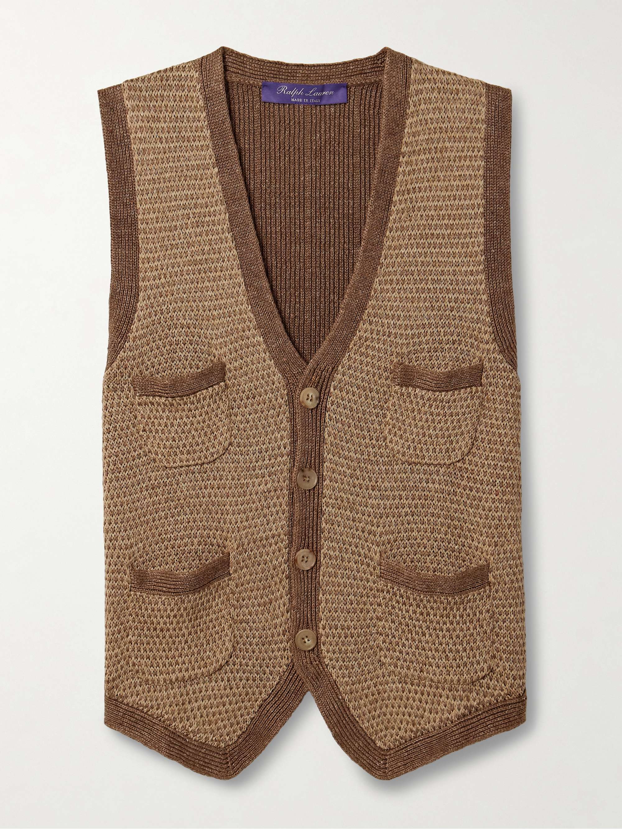 Linen and silk-blend vest view