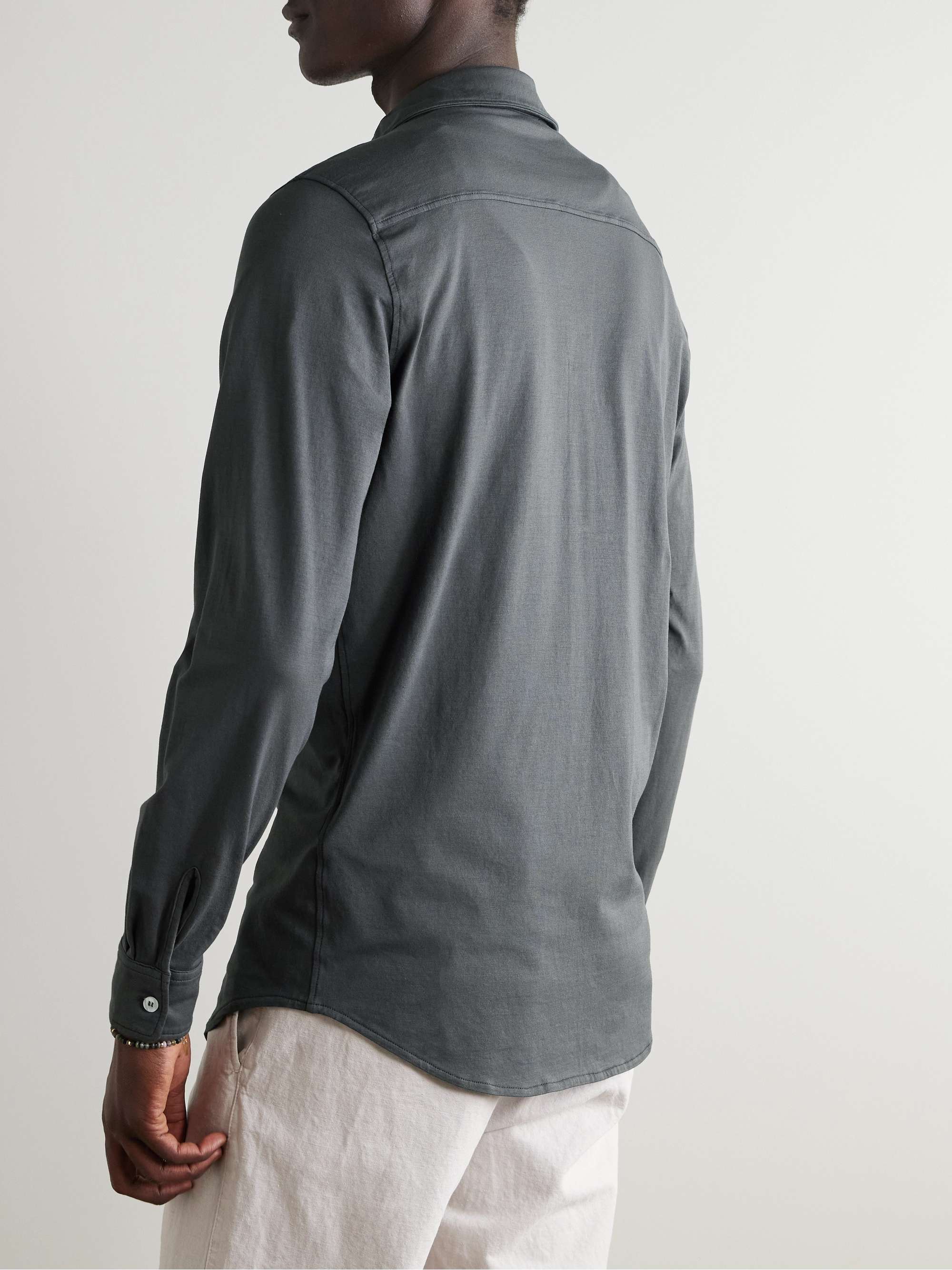 Palmer Cutaway-Collar Stretch-Cotton Jersey Shirt view