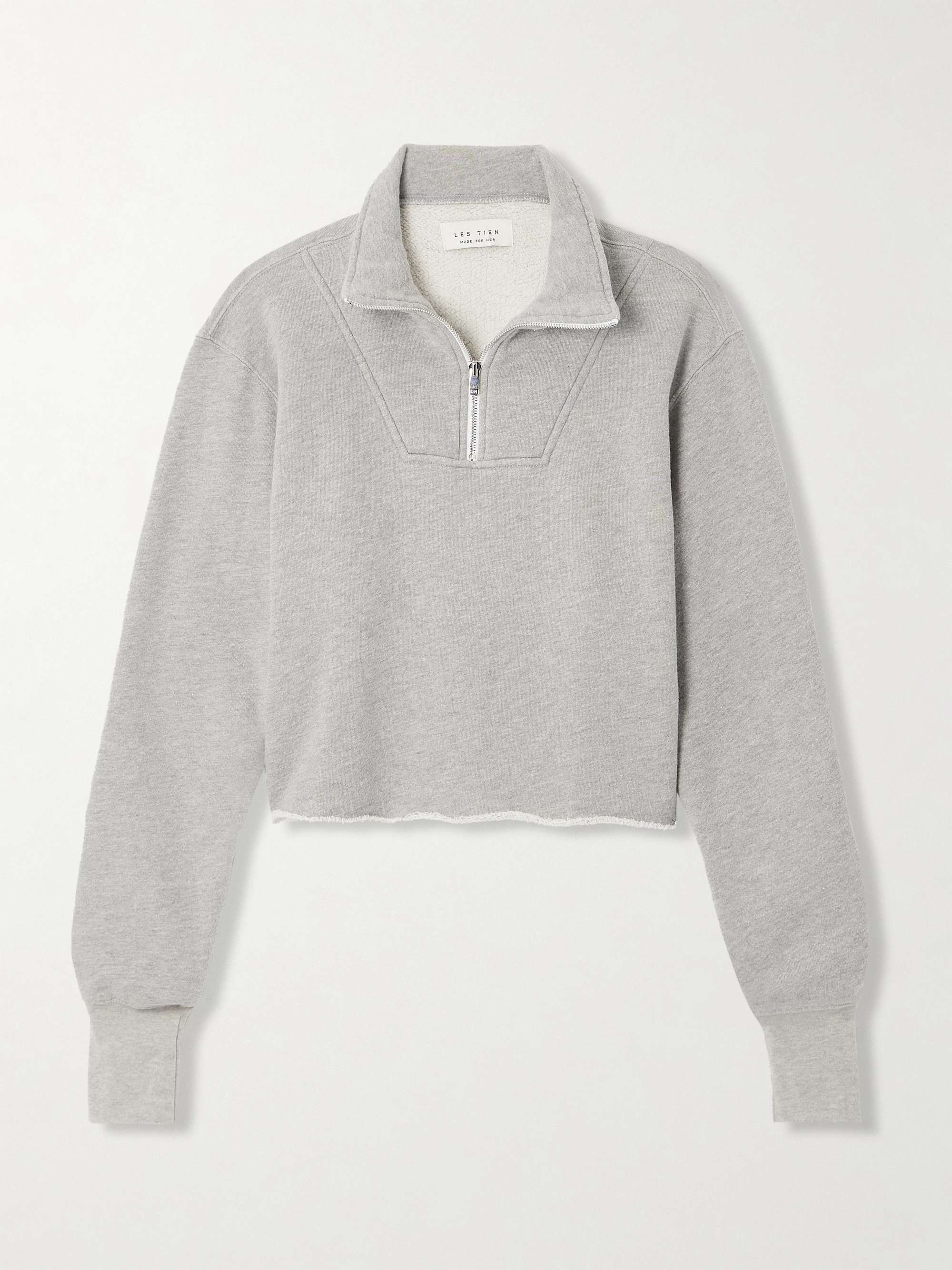 Haley cropped cotton-jersey sweatshirt view