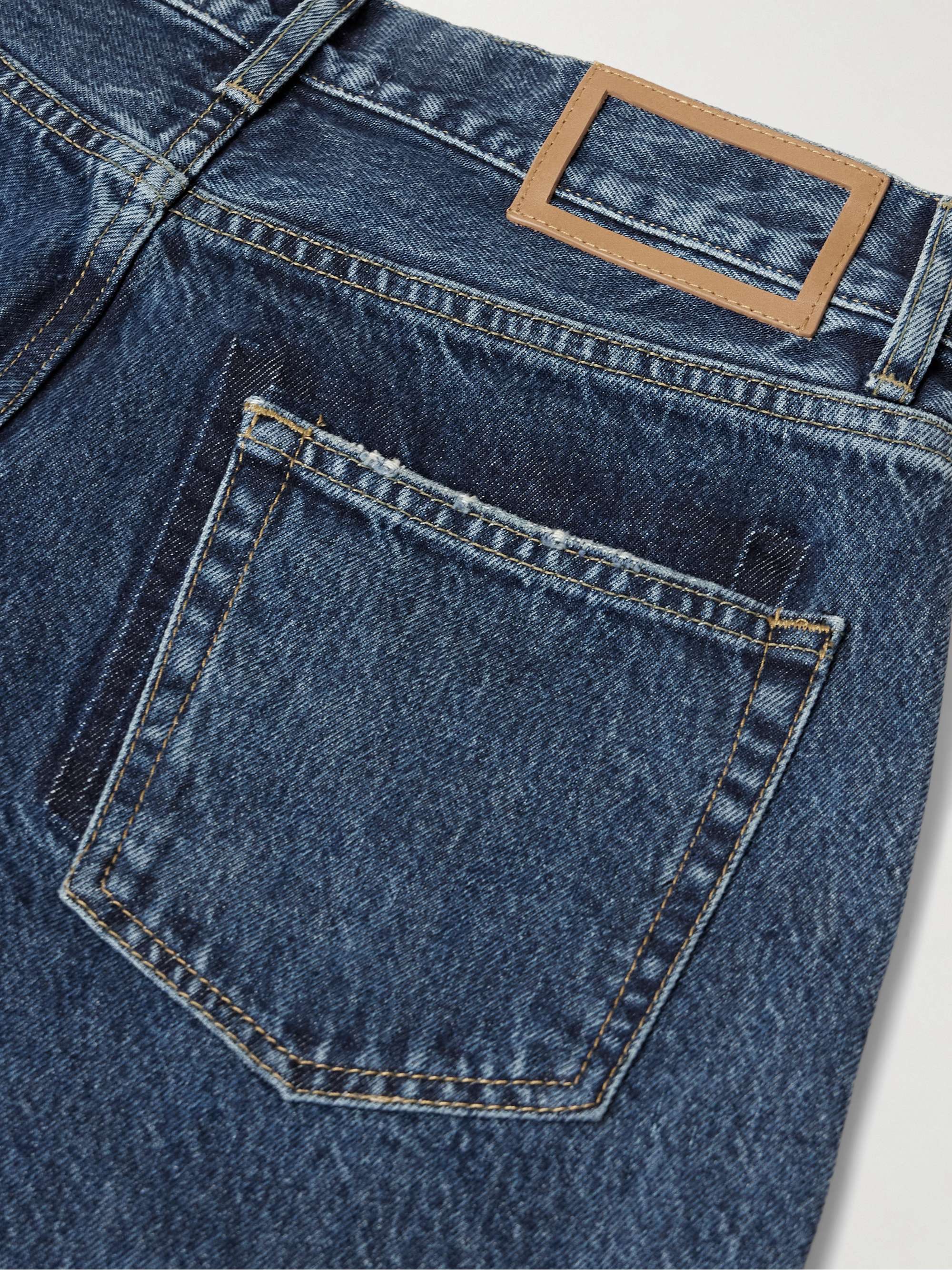 Marilyn paneled two-tone high-rise wide-leg jeans view