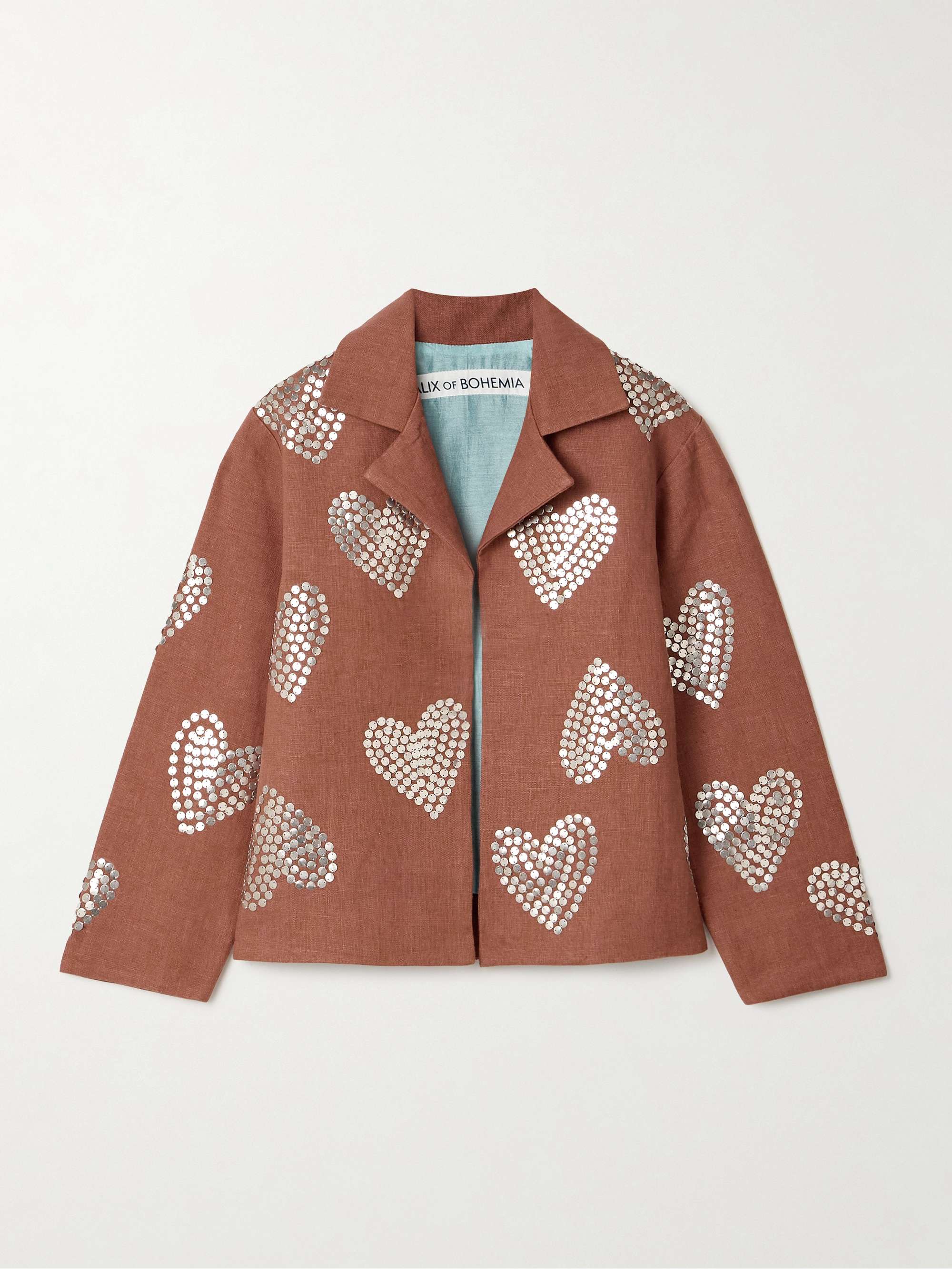 Embellished linen jacket view