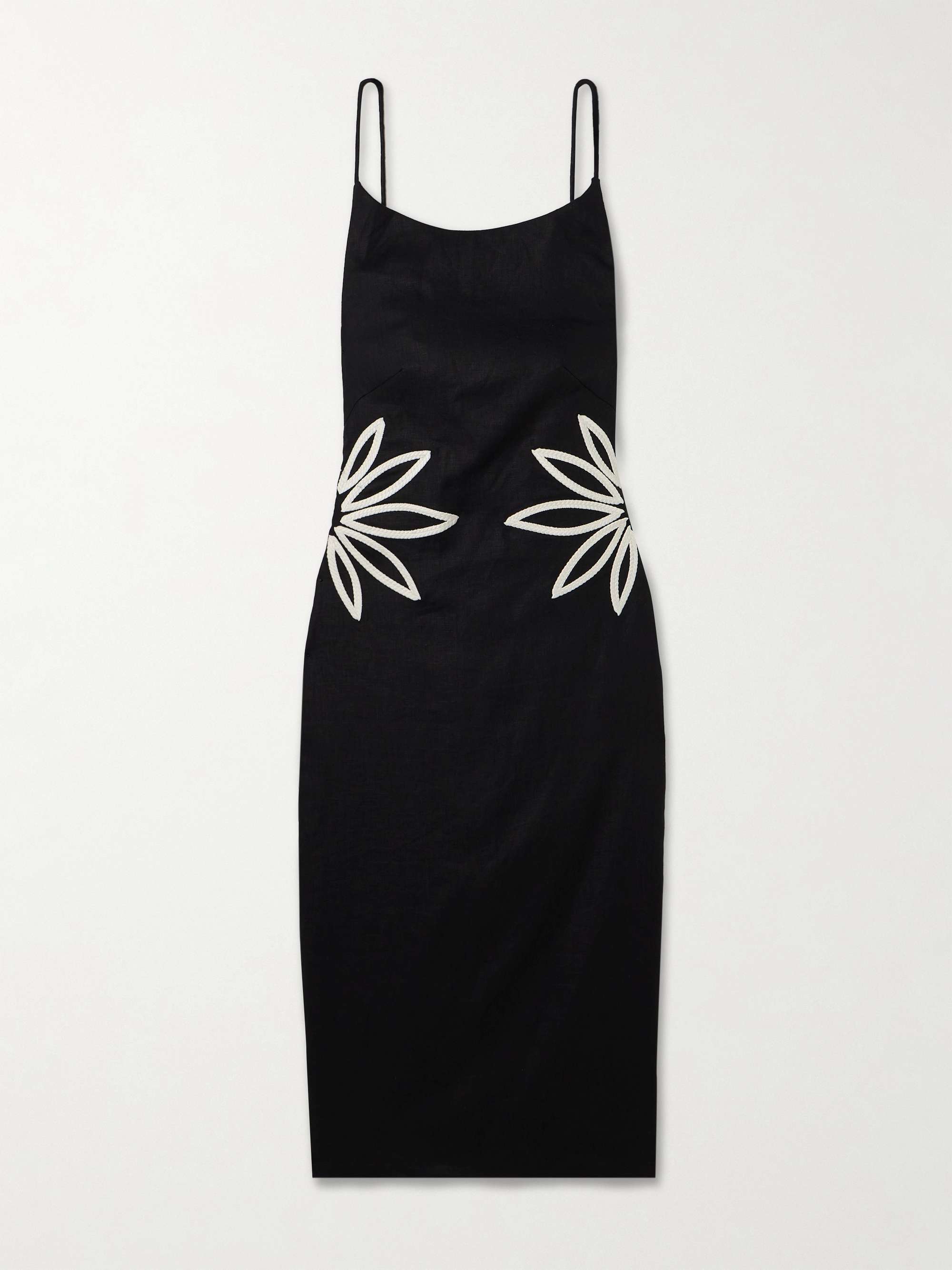 Kamar tasseled embroidered linen midi dress view