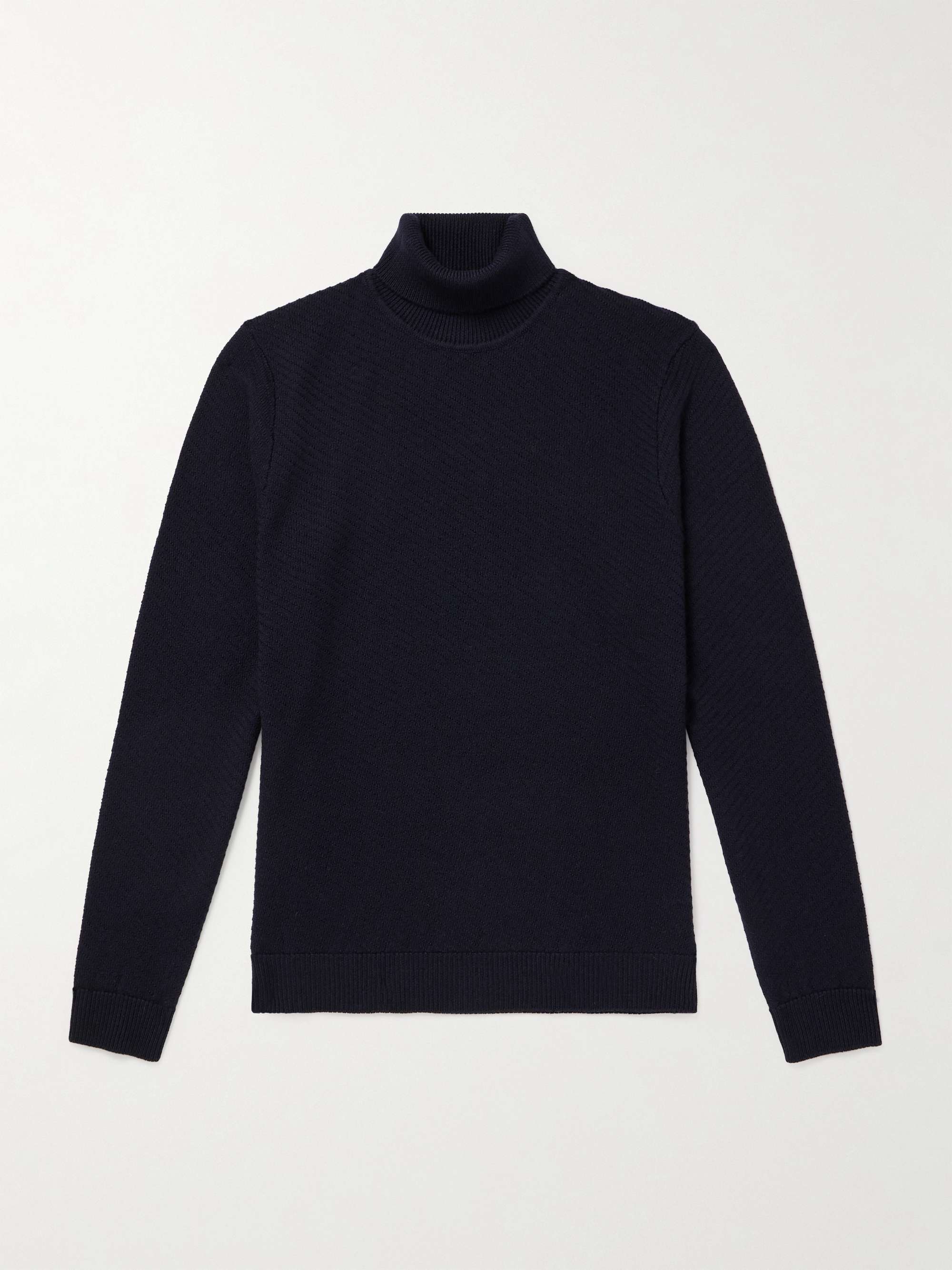 Slim-Fit Ribbed Merino Wool Rollneck Sweater view