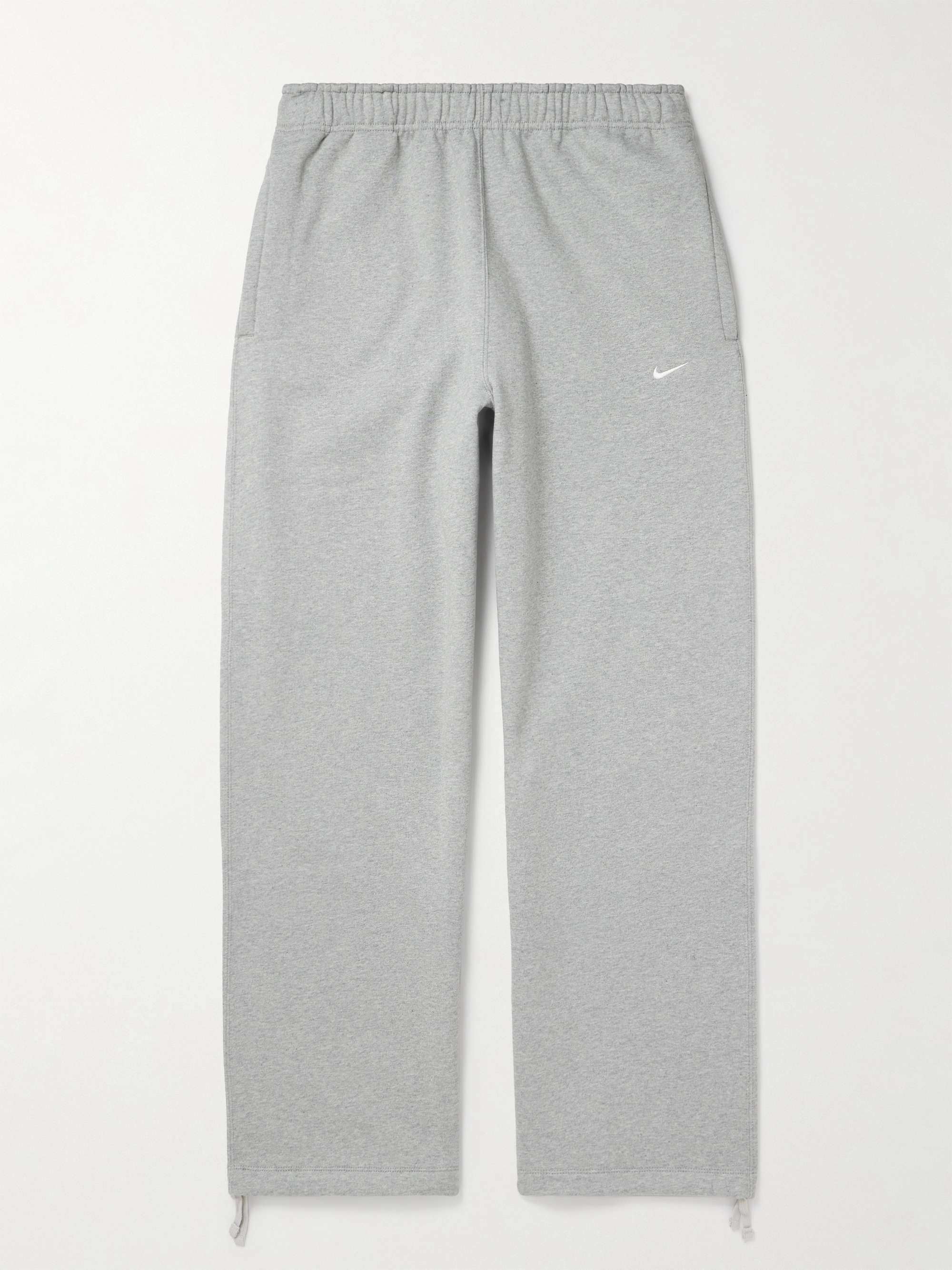 Straight-Leg Logo-Embroidered Cotton-Blend Jersey Sweatpants view