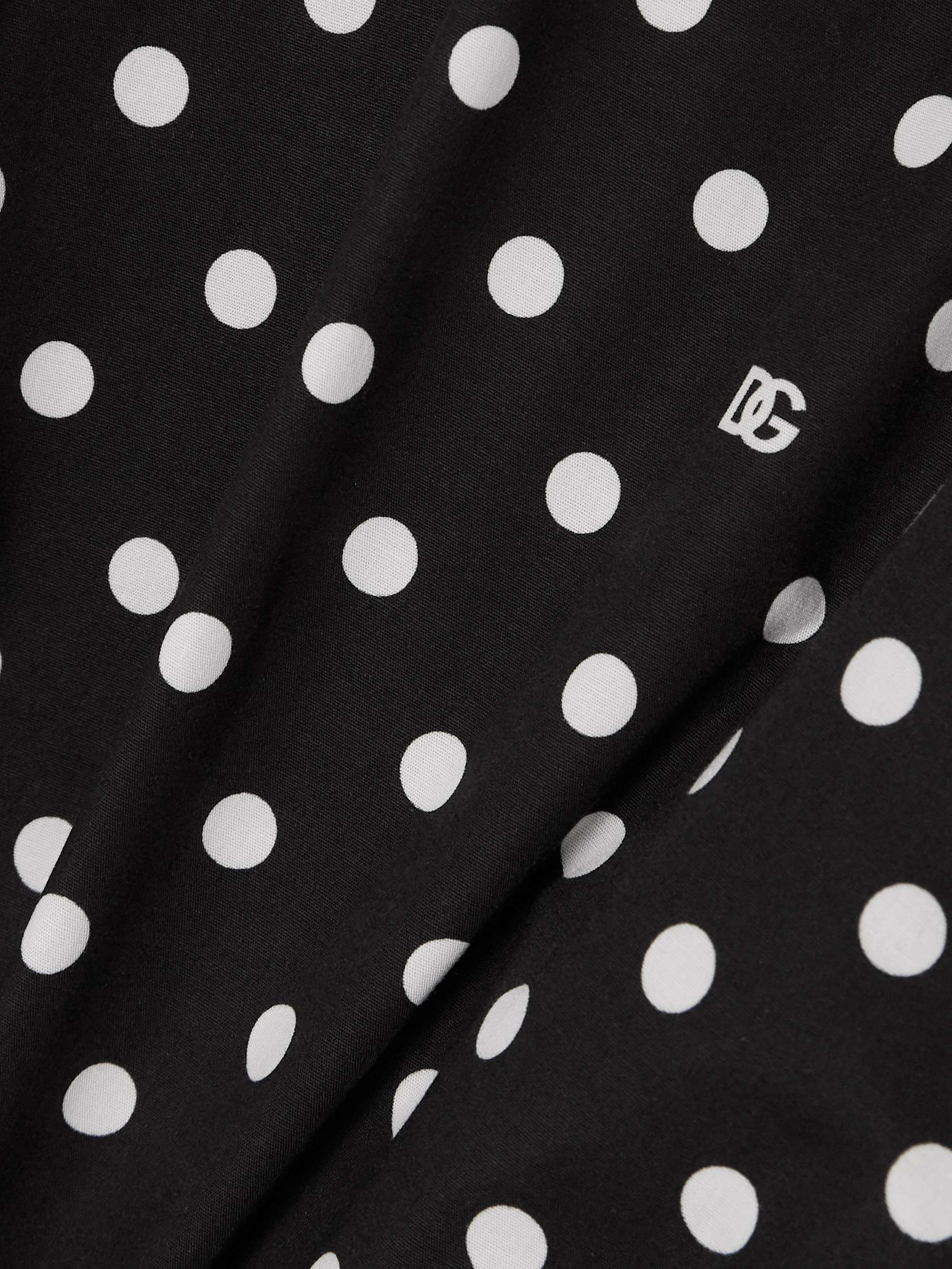 Printed polka-dot cotton-blend poplin shirt view