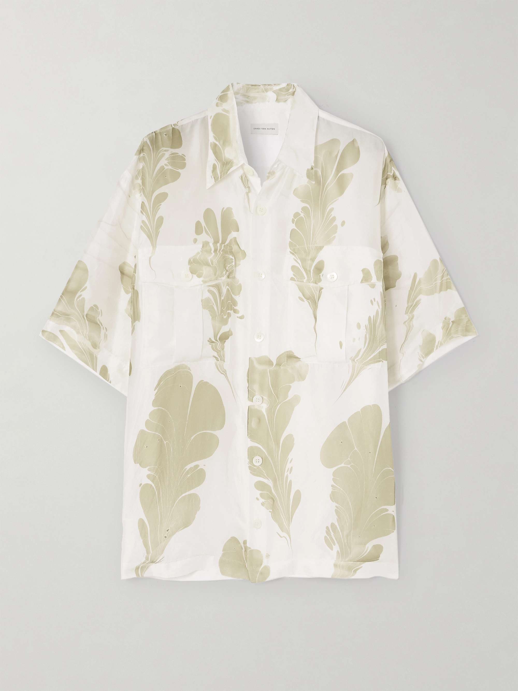 Printed silk-satin shirt view