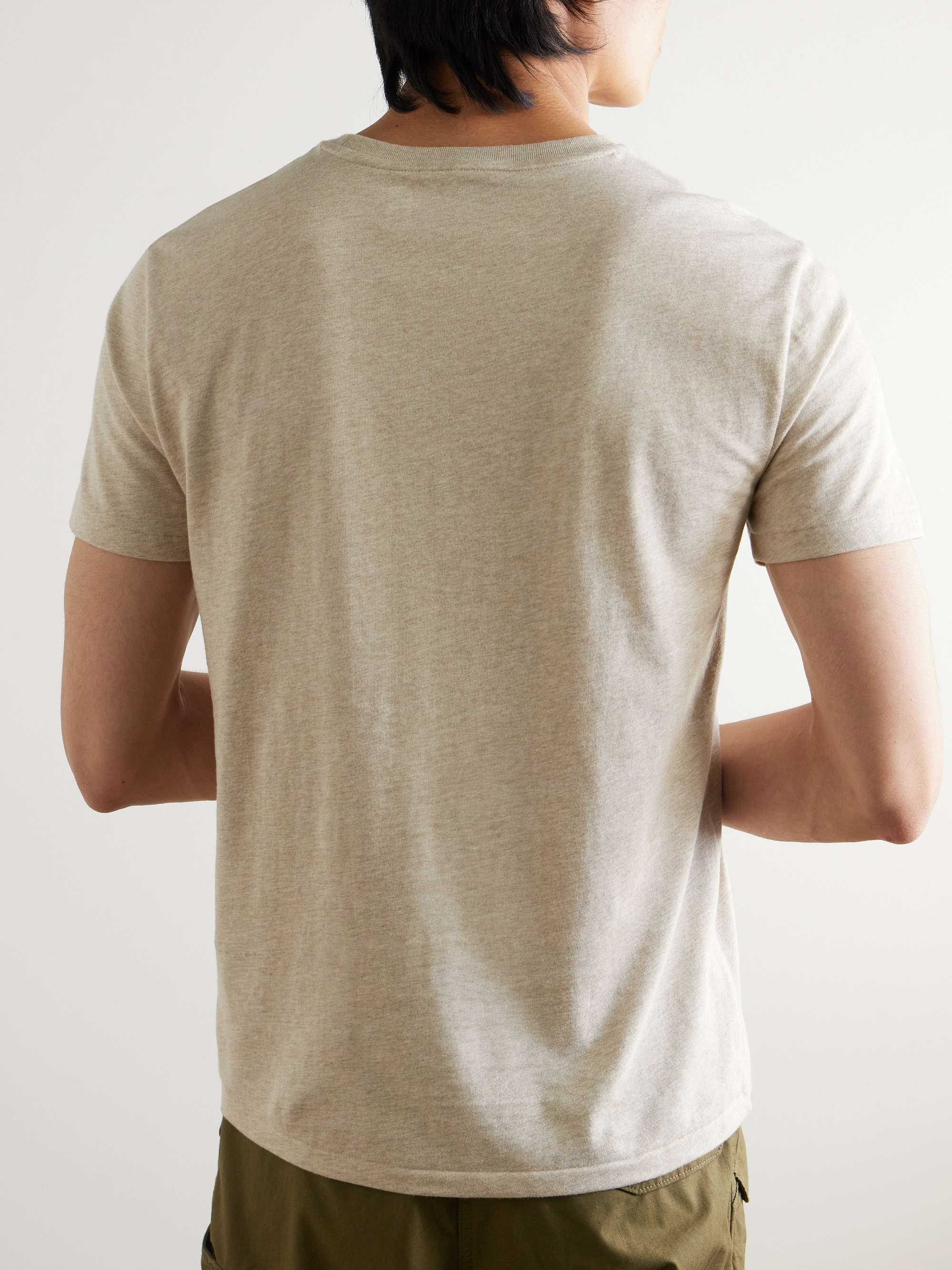 Slim-Fit Logo-Embroidered Mélange Cotton-Jersey T-Shirt view