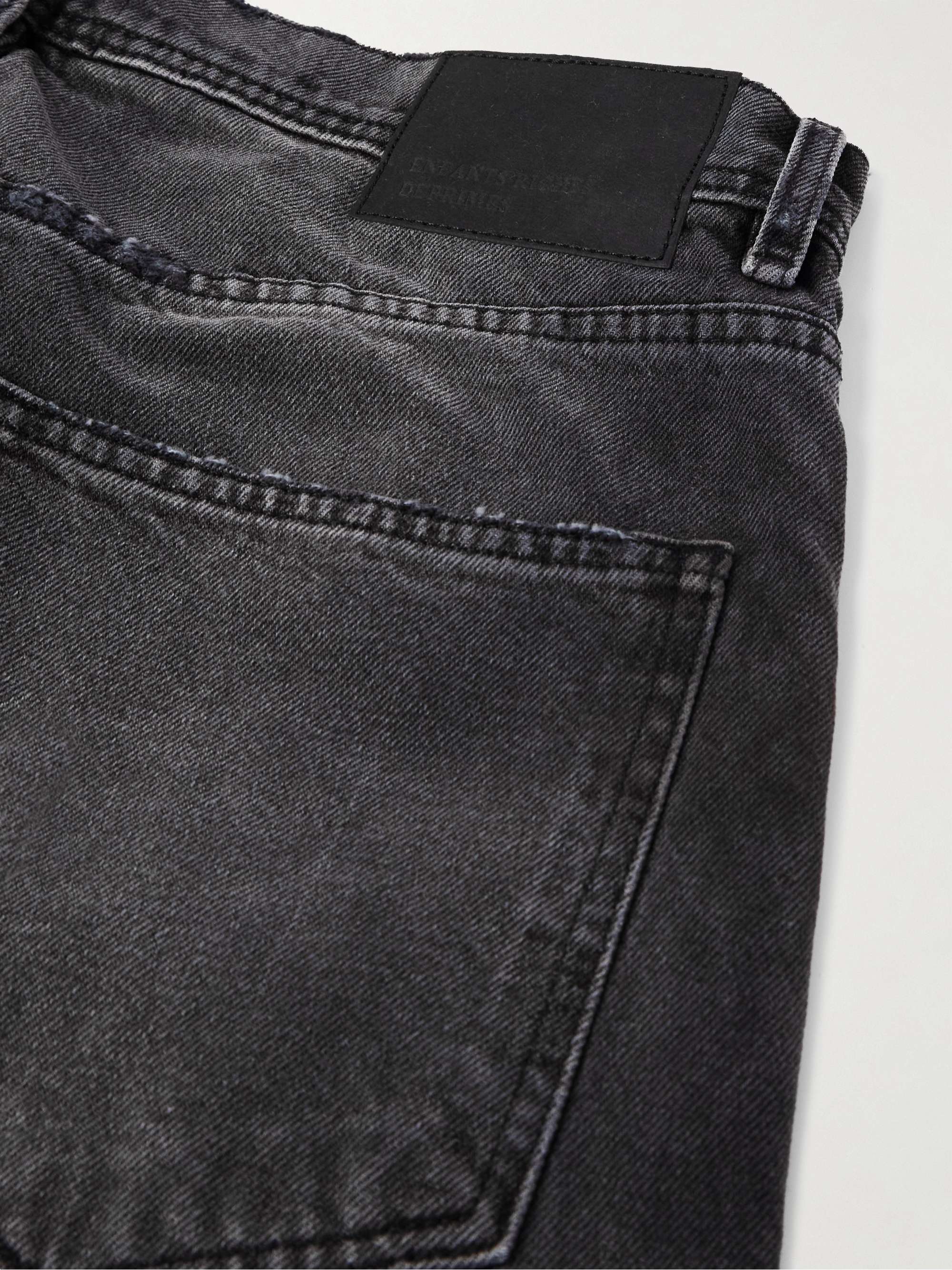 Patchwork Slim-Fit Flared Corduroy-Appliquéd Embroidered Distressed Jeans view