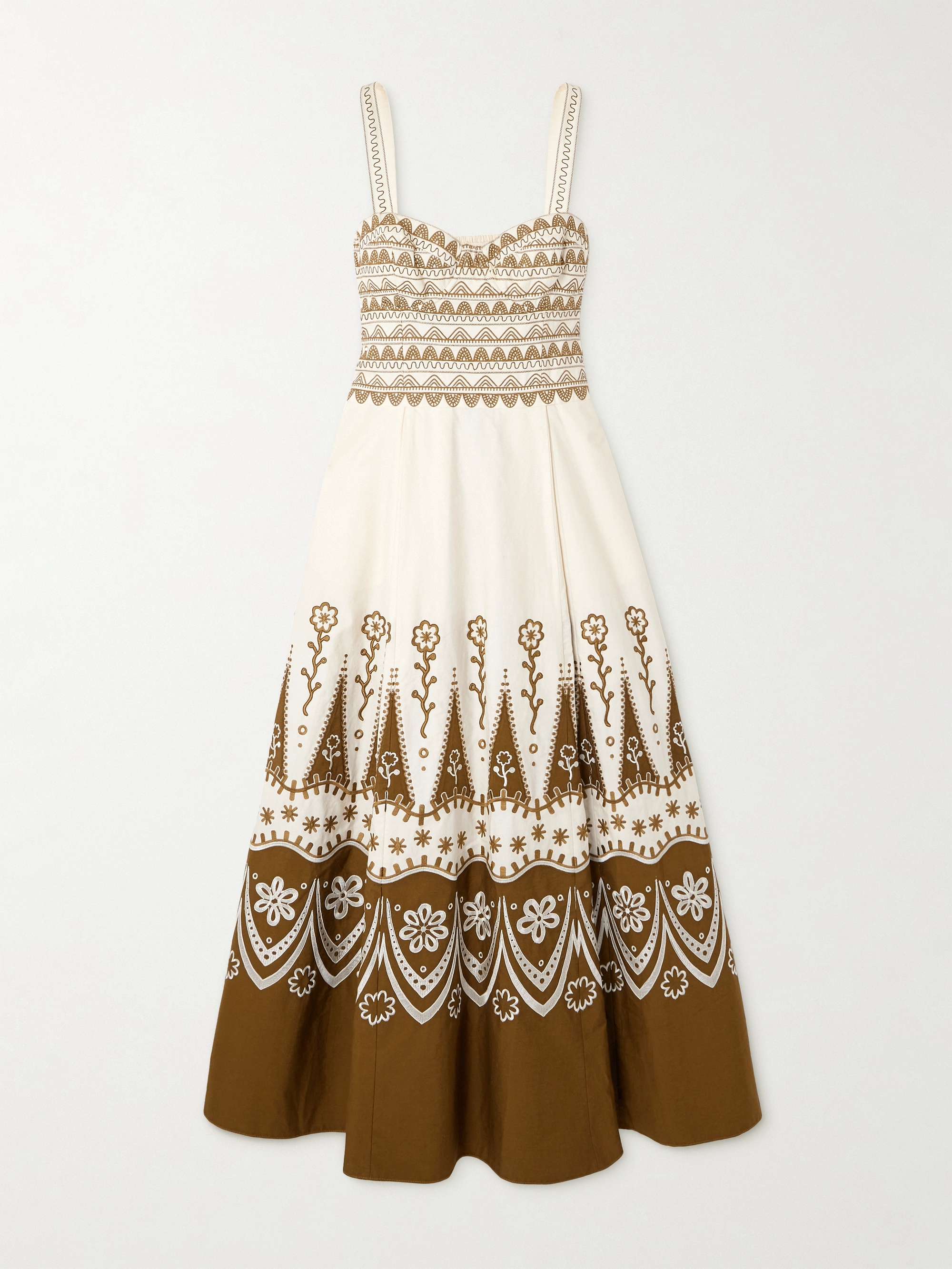 Elida embroidered cotton midi dress view