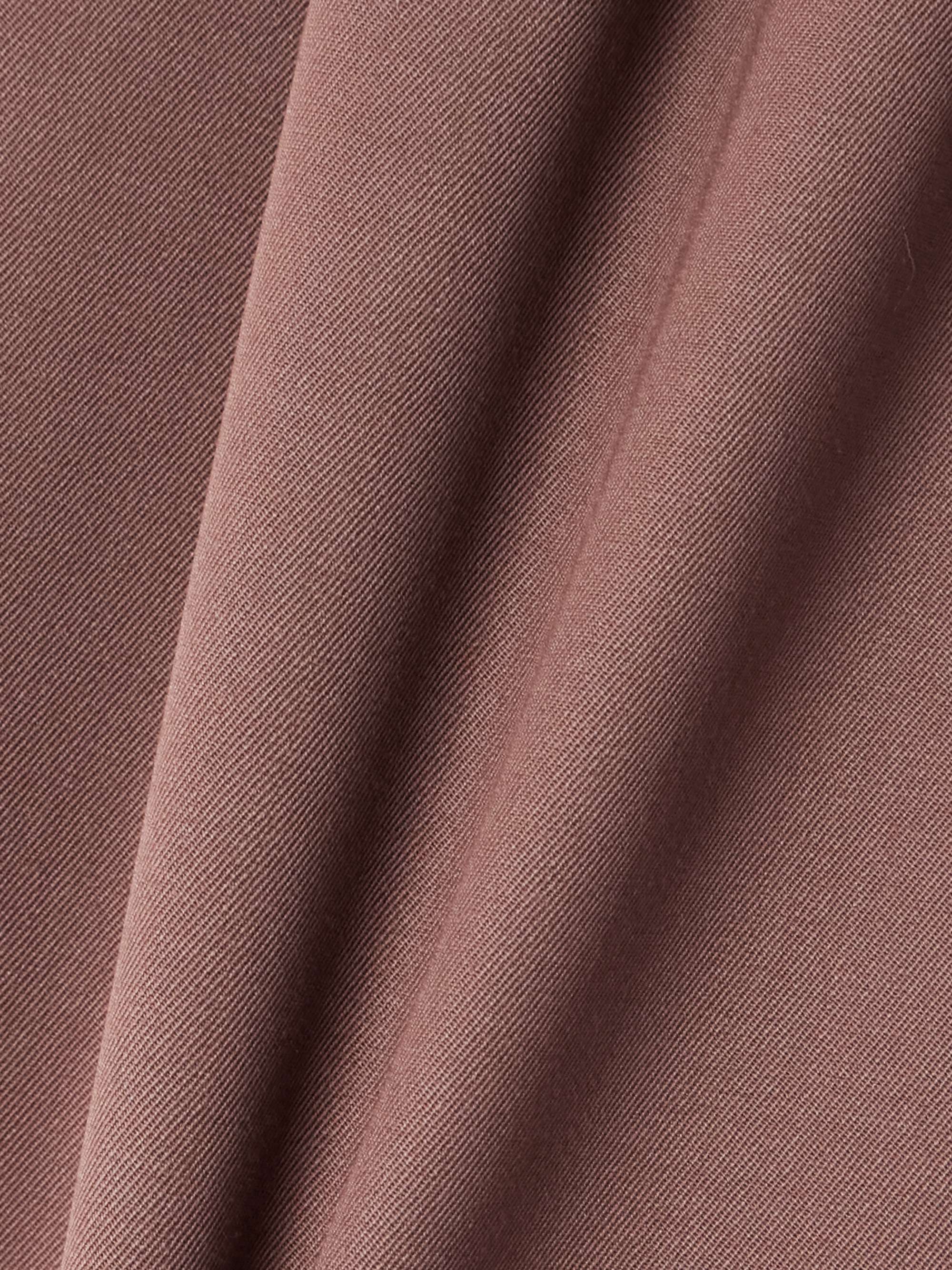 Belted pleated wool-twill midi skirt view