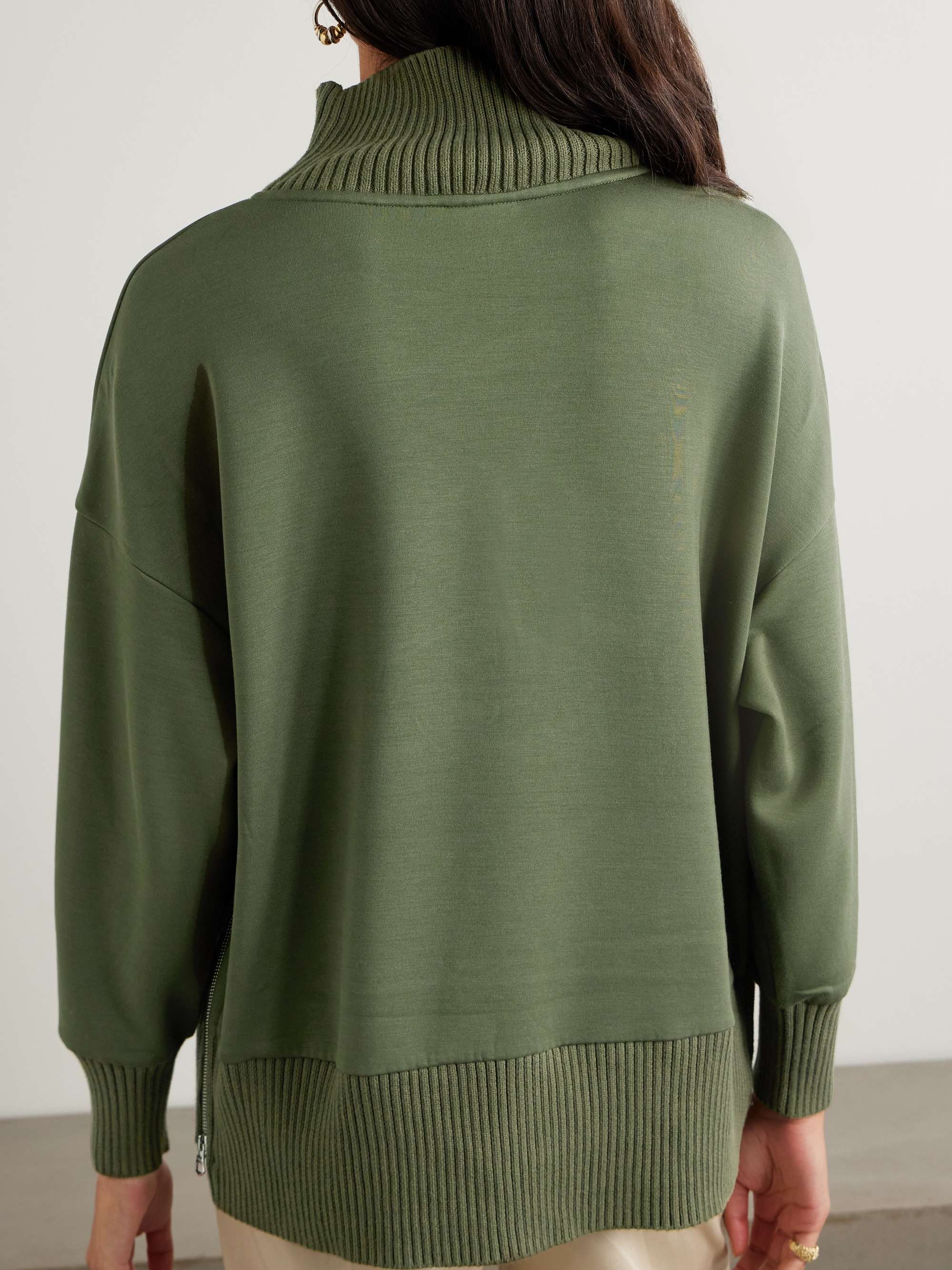 Barker oversized zip-detailed cotton turtleneck sweater view
