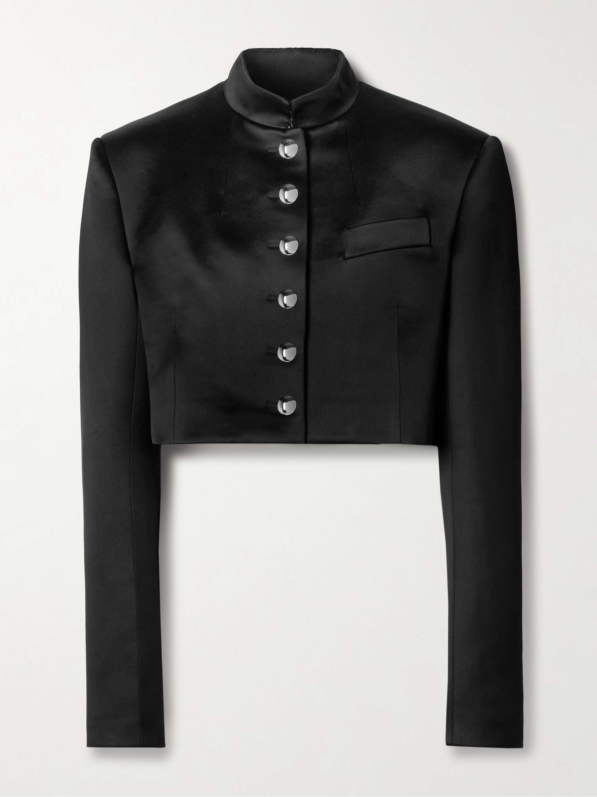 Samuelson cropped duchesse-satin jacket view