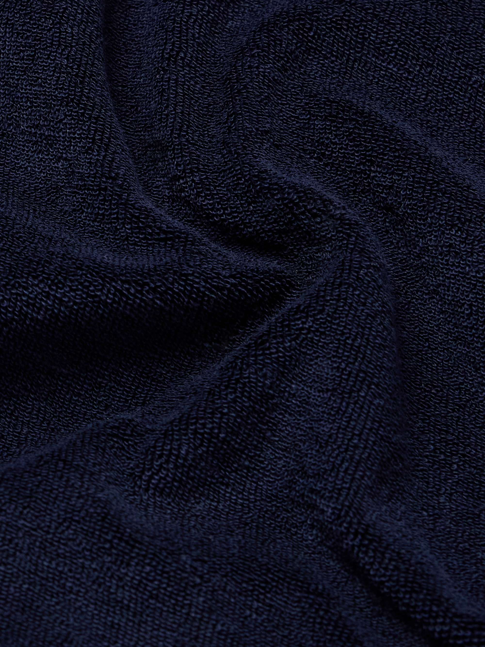 Riviera Cotton and Modal-Blend Terry Half-Placket Hoodie view