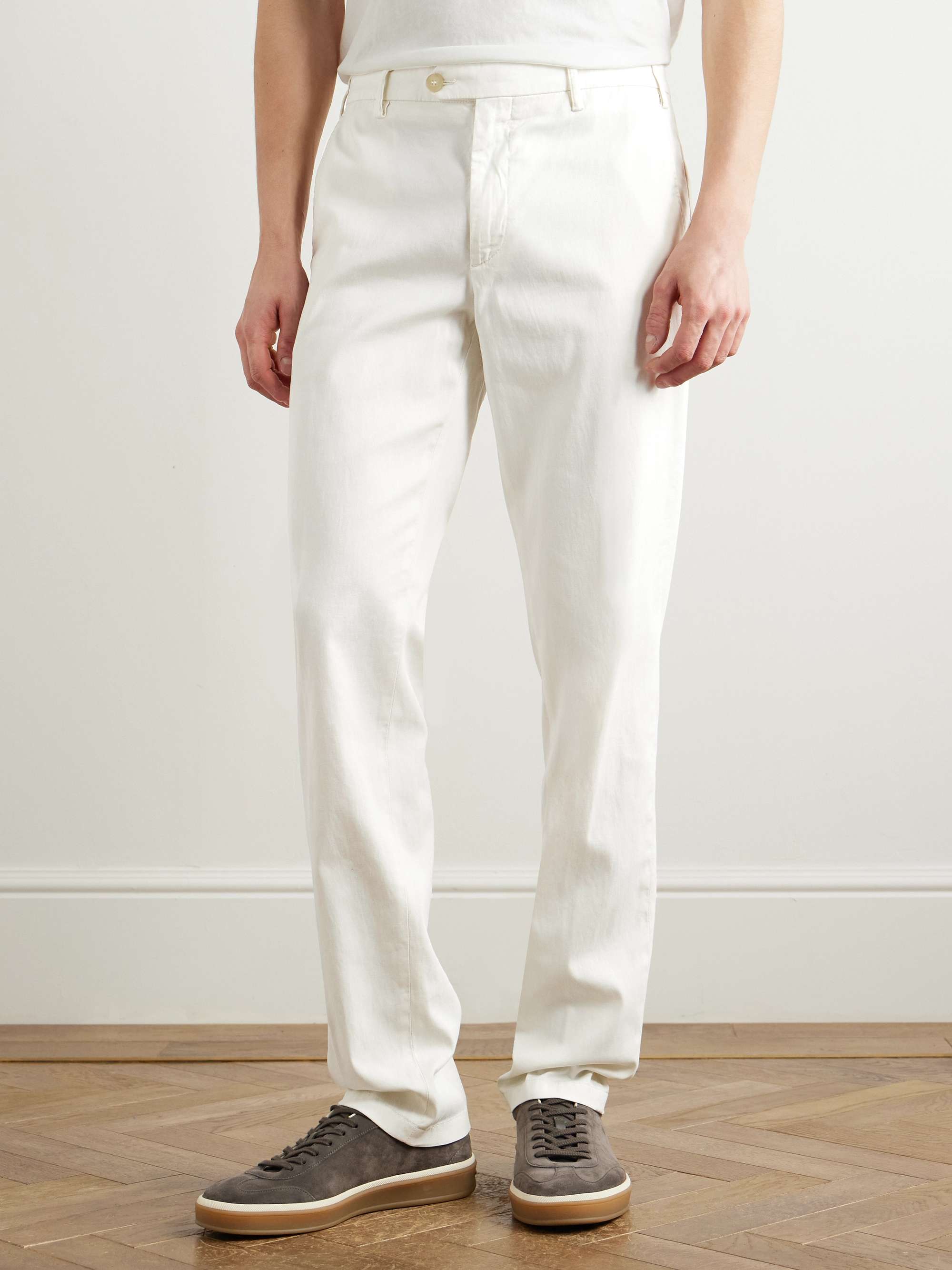 Slim-Fit Straight-Leg Garment-Dyed Stretch Lyocell and Cotton-Blend Twill Chinos view