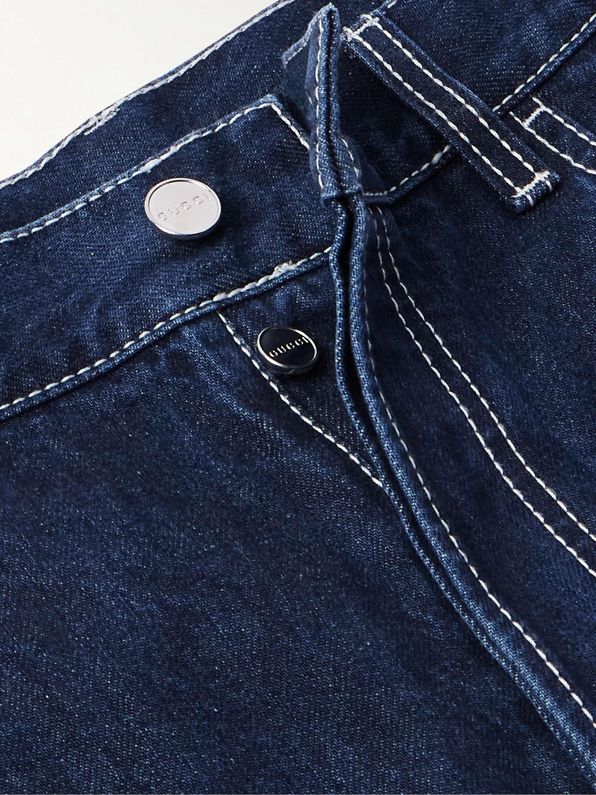 Straight-Leg Logo-Print Denim Shorts view