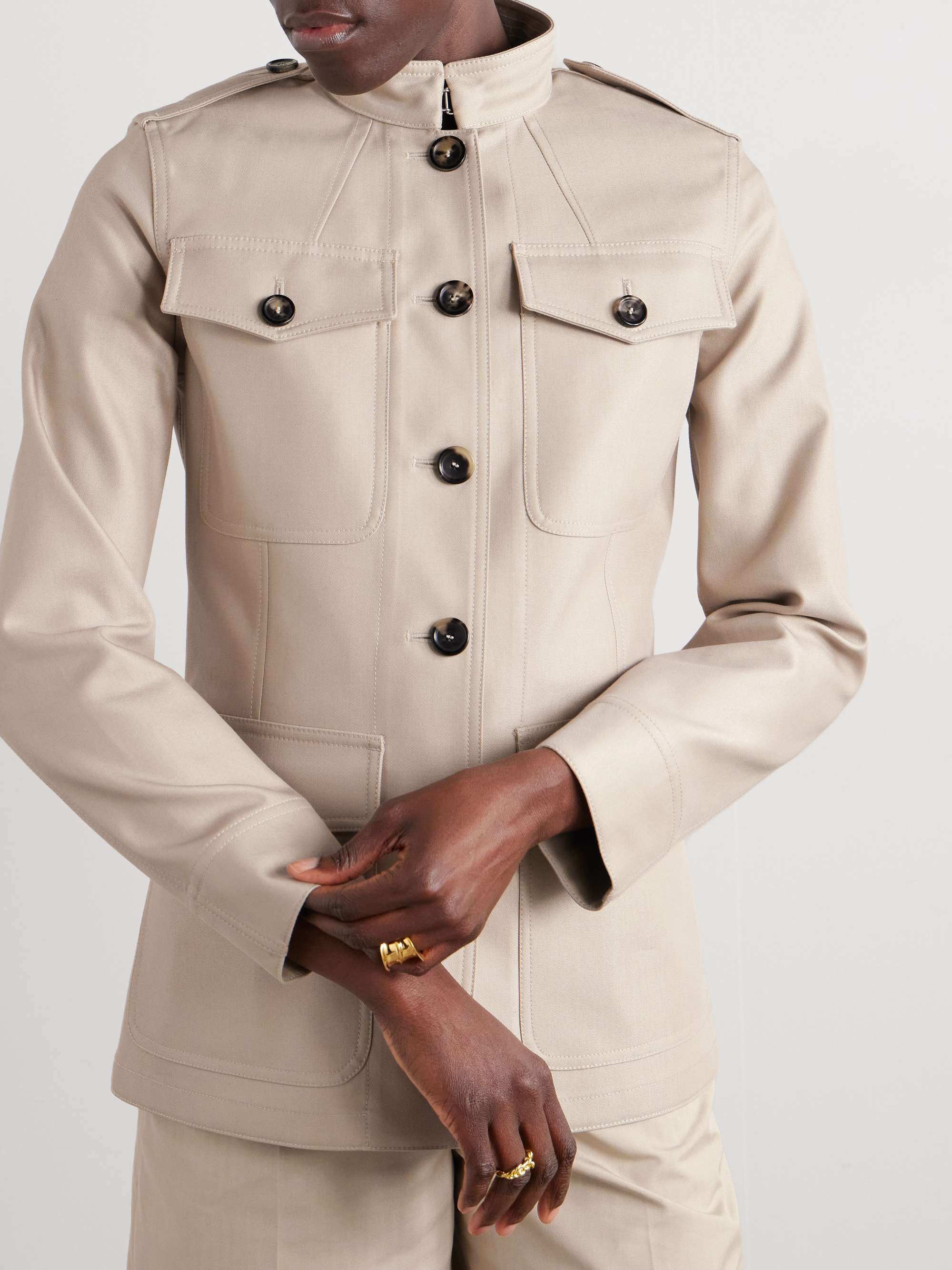 Ashley cotton and silk-blend twill jacket view
