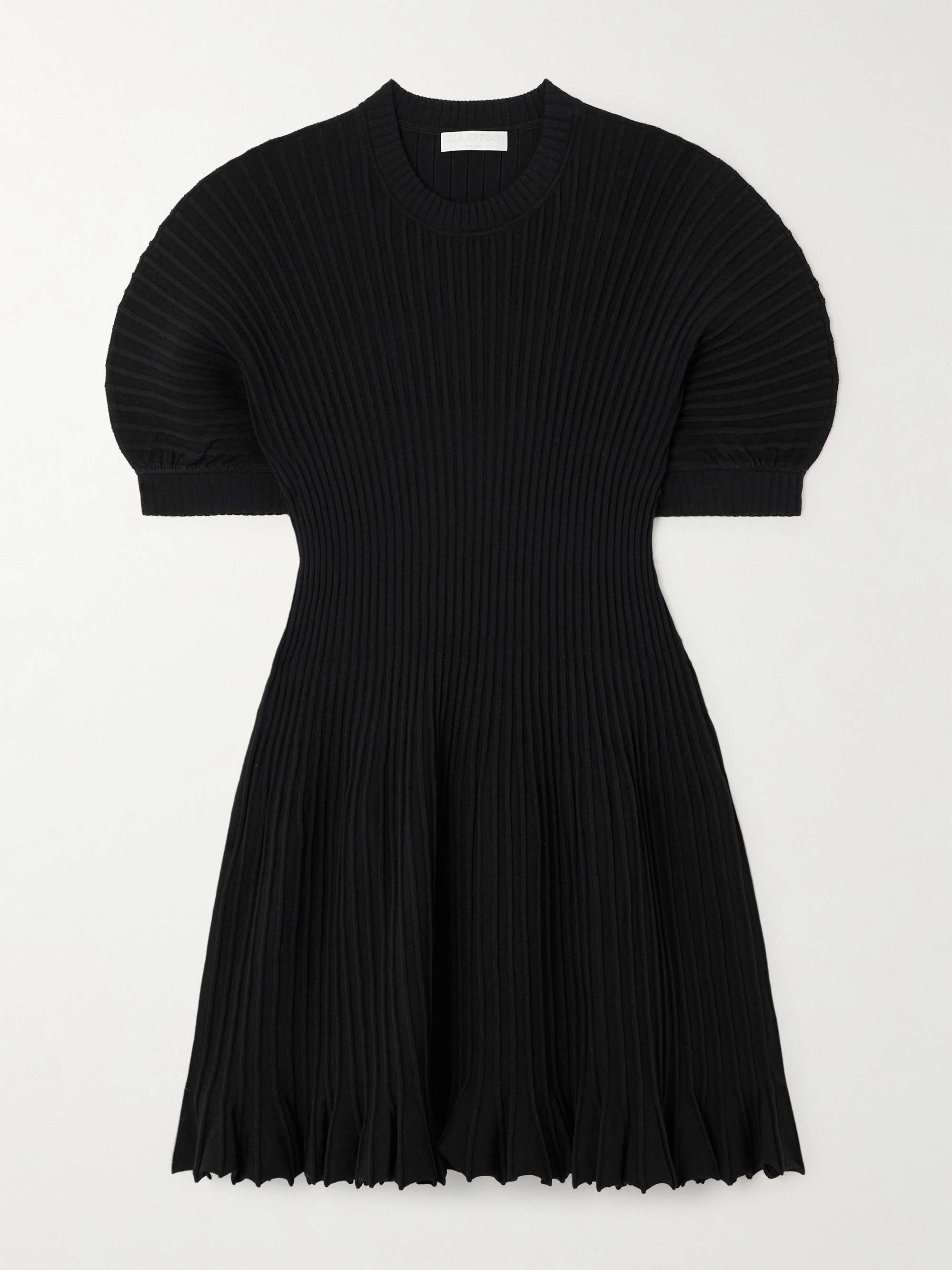 Talie pleated ribbed-knit mini dress view